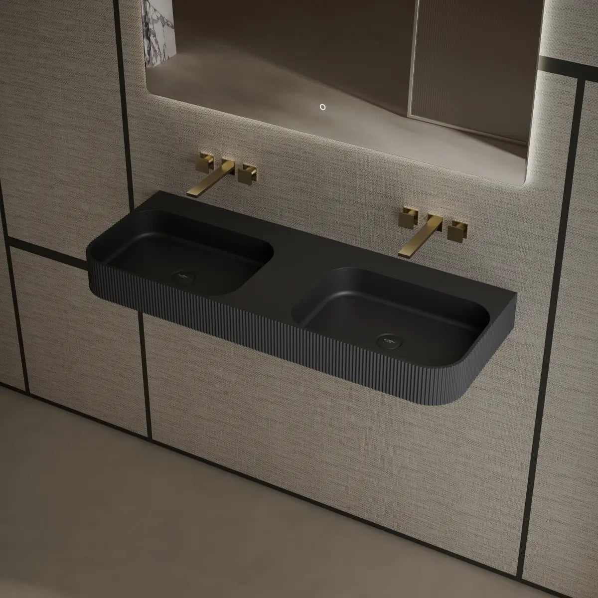 47.2 Inch MonBlari Solid Surface Vessel Sink Wall Mount Sink for Bathroom