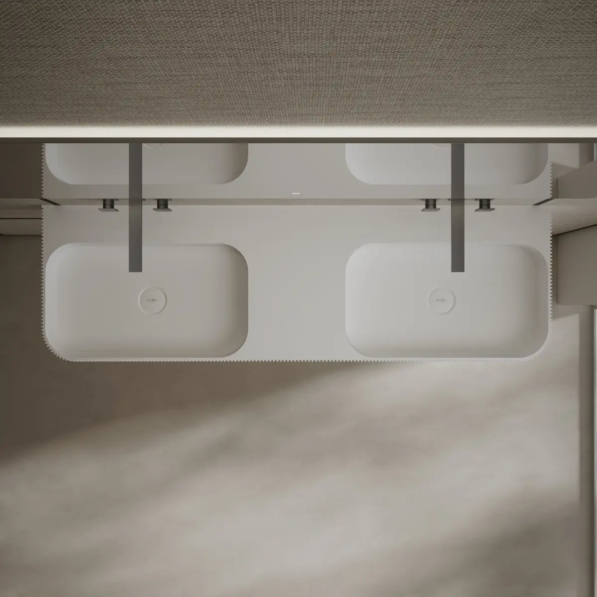 47.2 Inch MonBlari Solid Surface Vessel Sink Wall Mount Sink for Bathroom