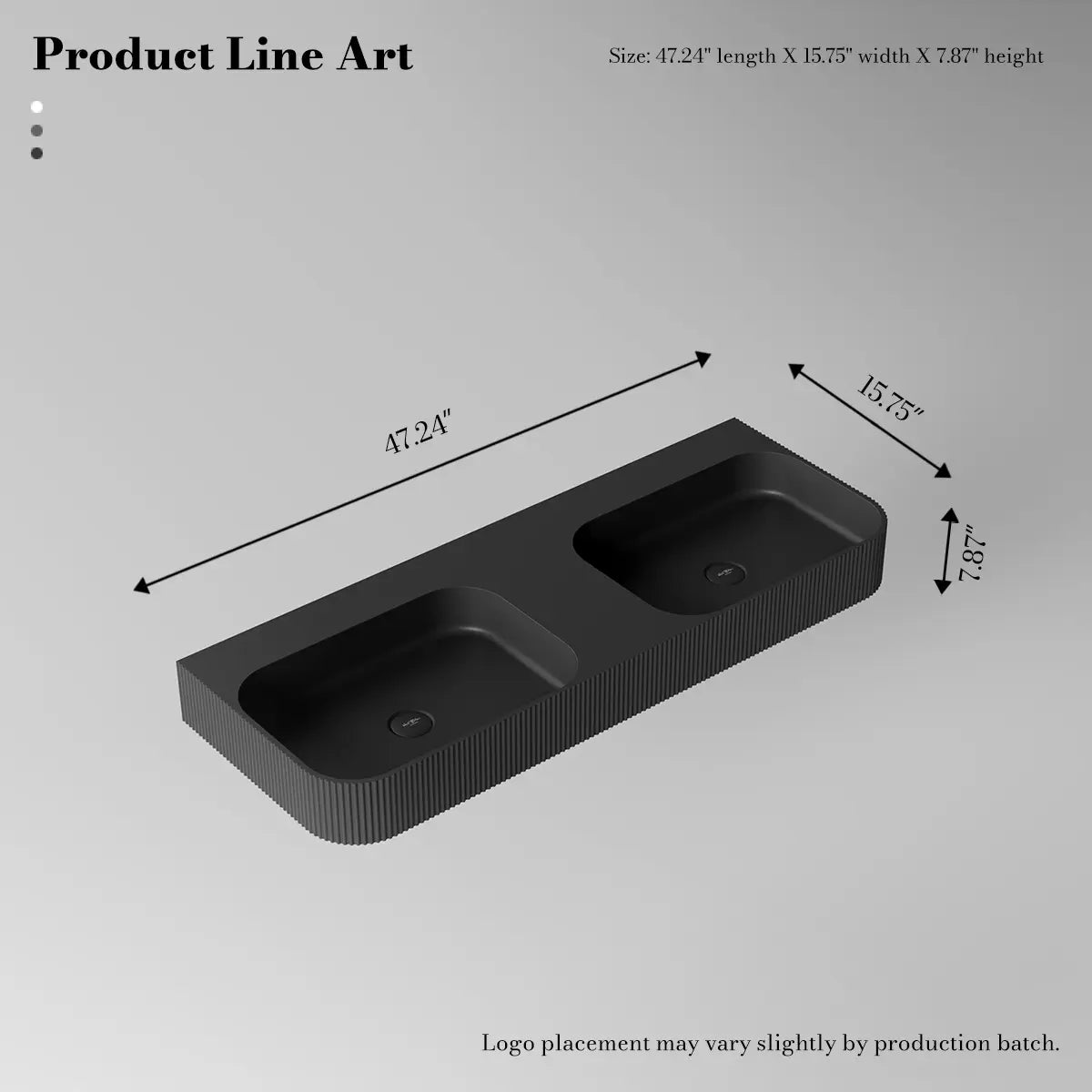 47.2 Inch MonBlari Solid Surface Vessel Sink Wall Mount Sink for Bathroom