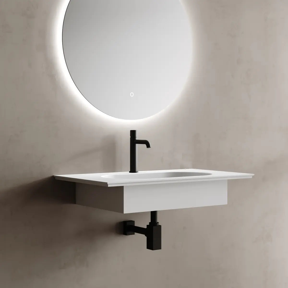 23.6-39.4 Inch MonBlari Solid Surface Wall Mount Bathroom Sink