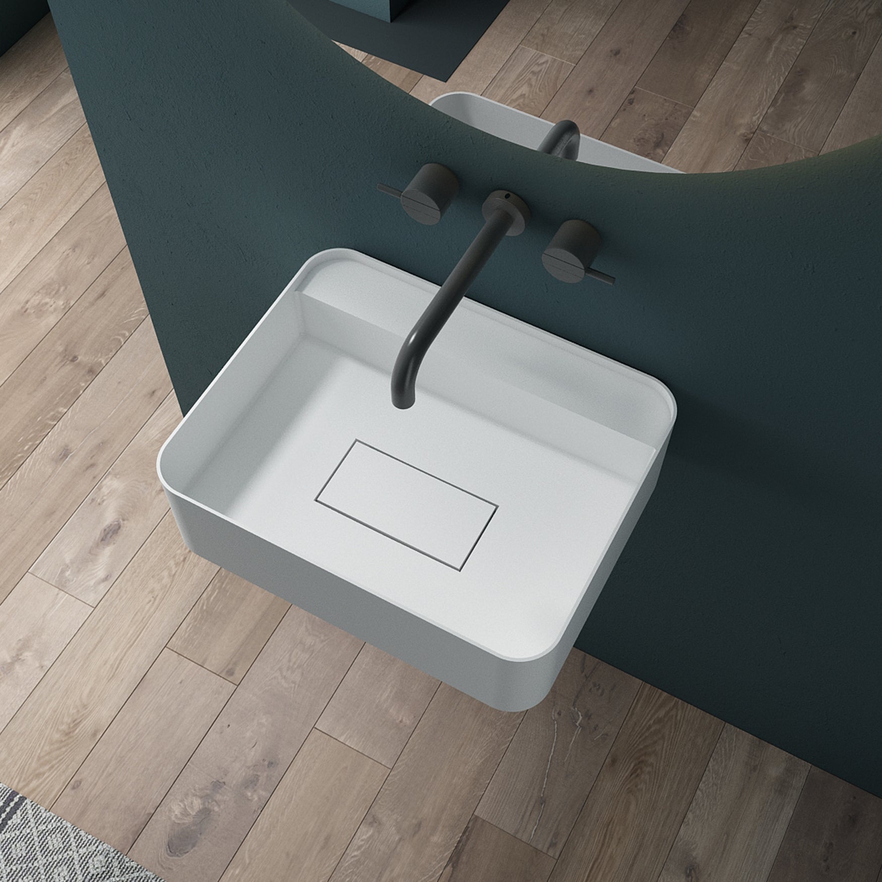 20 Inch MonBlari Solid Surface Vessel Bowl Sink Bathroom Sink-TW-G821-TopView