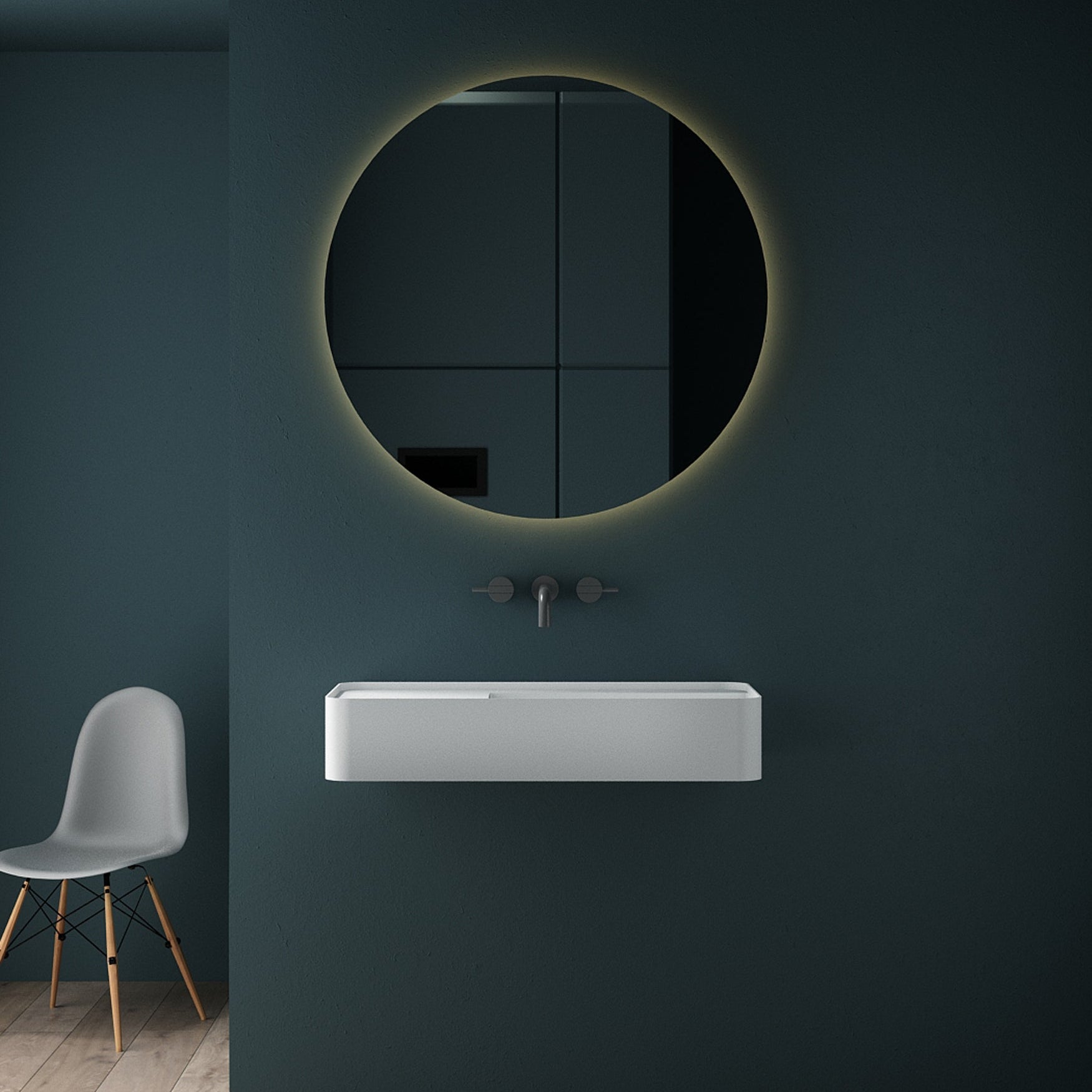 47 Inch MonBlari Solid Surface Vessel Bowl Sink Bathroom Sink-TW-G822-FrontView