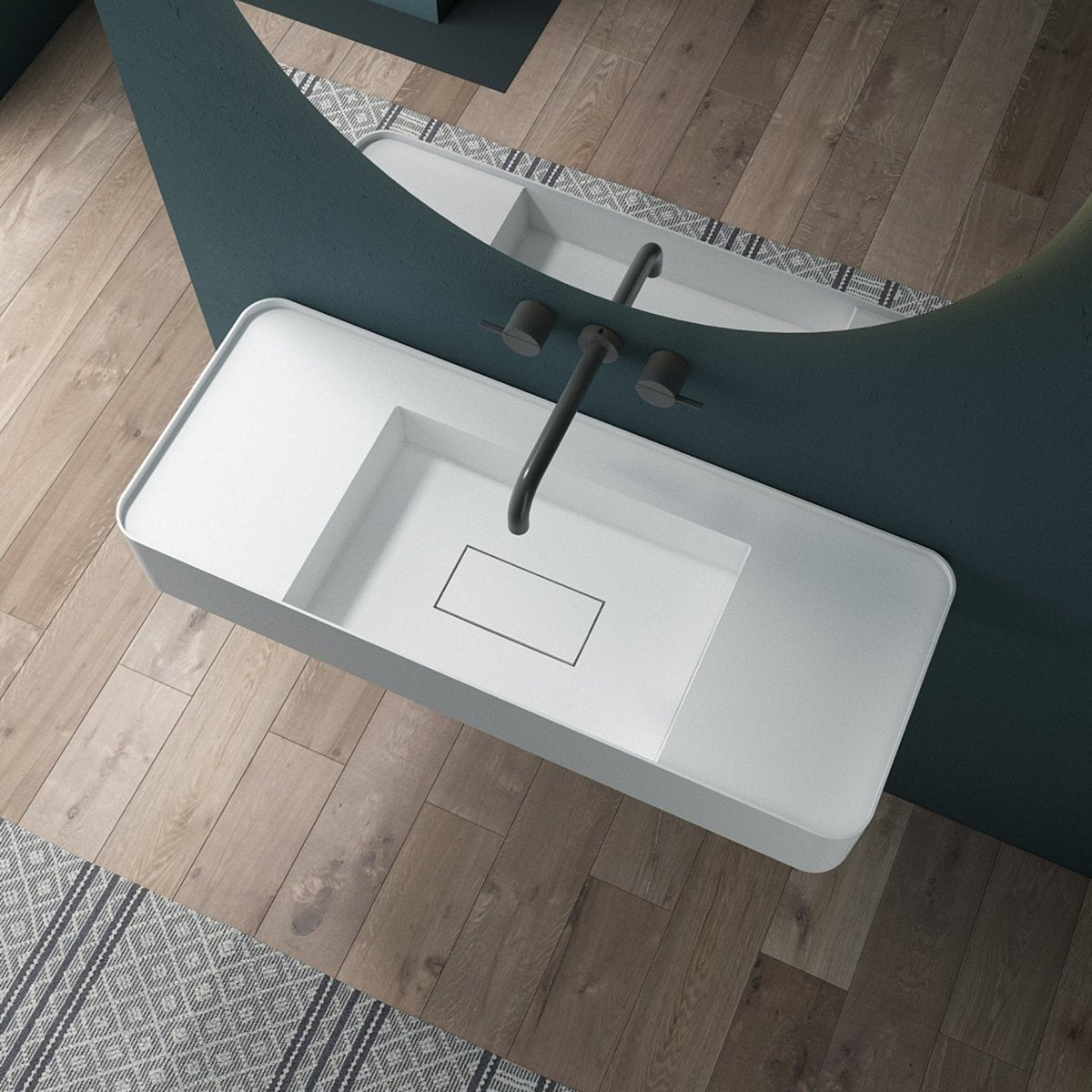 47 Inch MonBlari Solid Surface Vessel Bowl Sink Bathroom Sink-TW-G825-TopView
