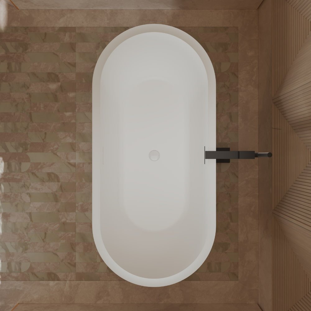 66 Inch MonBlari Oval Freestanding Soaking Bathtub
