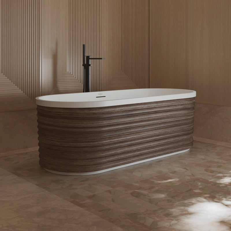 MonBlari Design FOREST Series Acrylic Matte White Freestanding Bathtub