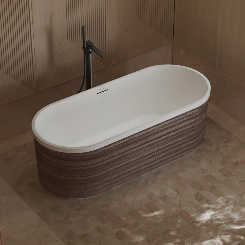 MonBlari Design FOREST Series Acrylic Matte White Freestanding Bathtub