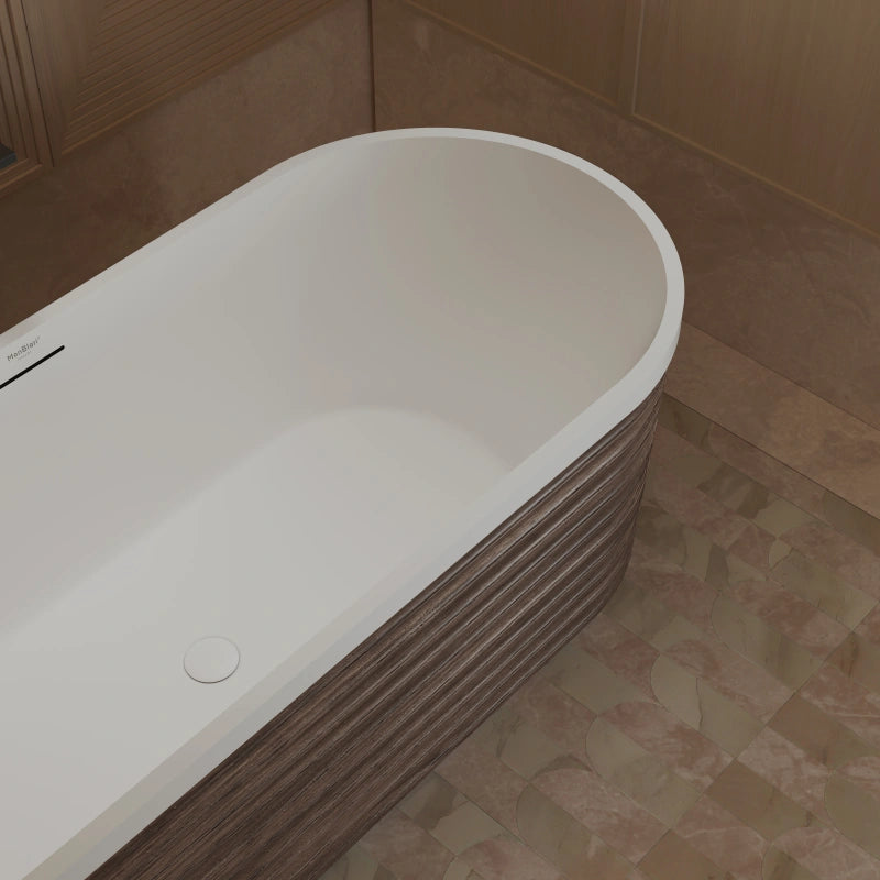 MonBlari Design FOREST Series Acrylic Matte White Freestanding Bathtub