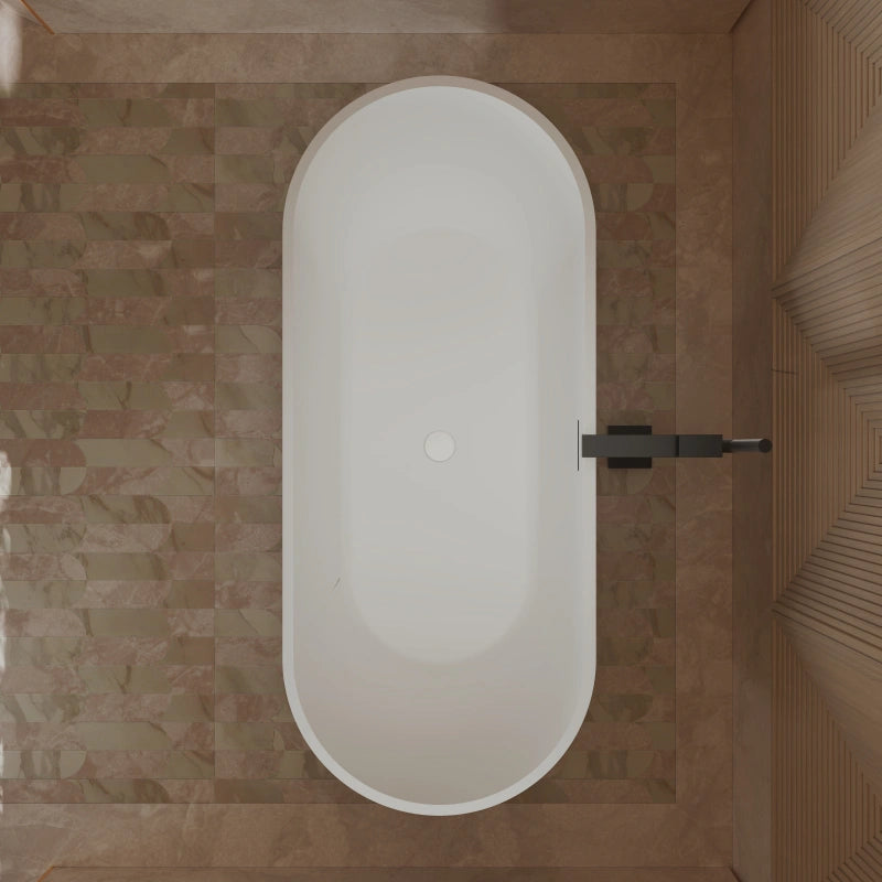 MonBlari Design FOREST Series Acrylic Matte White Freestanding Bathtub