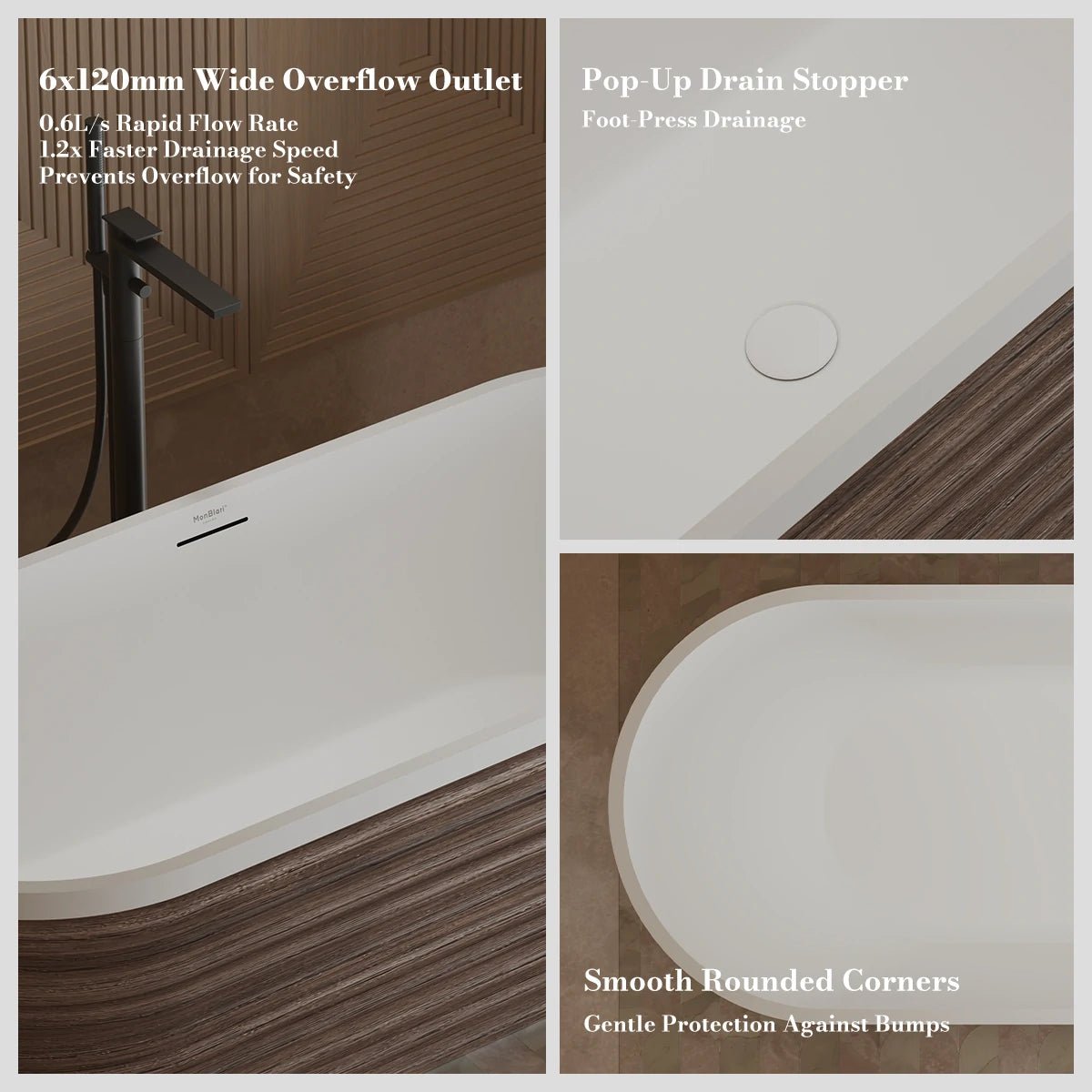 MonBlari Design FOREST Series Acrylic Freestanding Bathtub