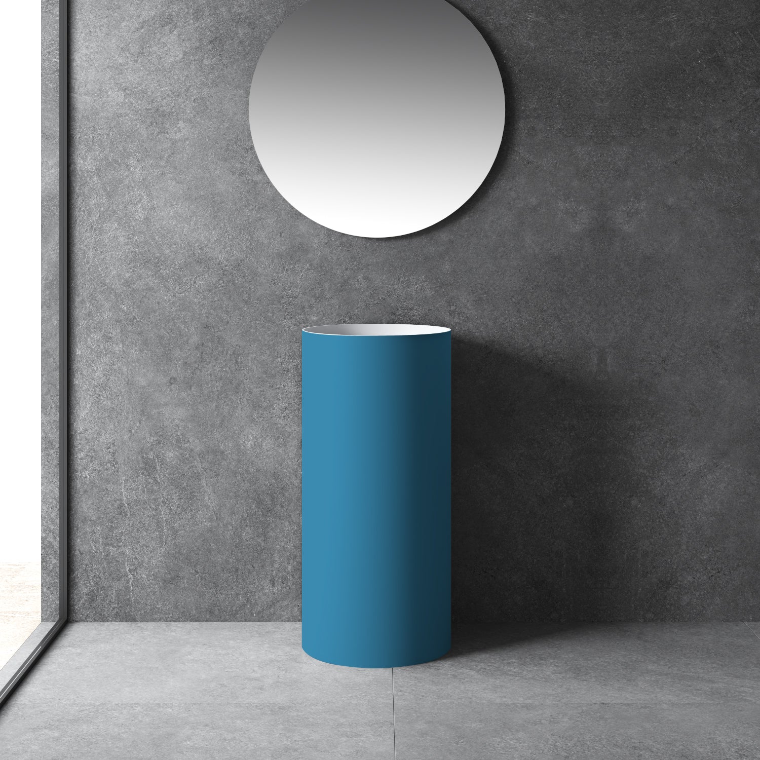 16 Inch MonBlari Solid Surface Vessel Bowl Sink Pedestal Sink TWZ201MW-Blue