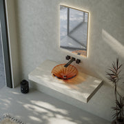 16.9" MonBlari Transparent Resin Sink Clear Amber Bathroom Vessel Sink