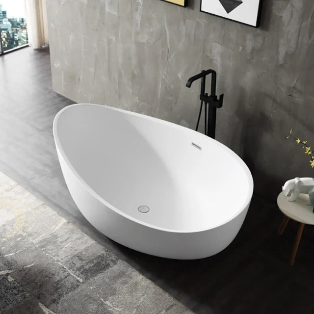 Monblari contemporary oval freestanding bathtub-TW-6620-SideView