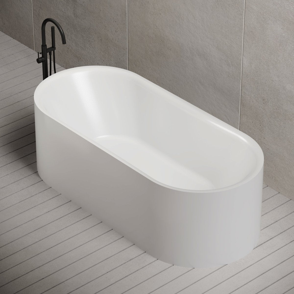 63 Inch MonBlari Arcrylic Freestanding Bathtub XA-060MW-SideTopView