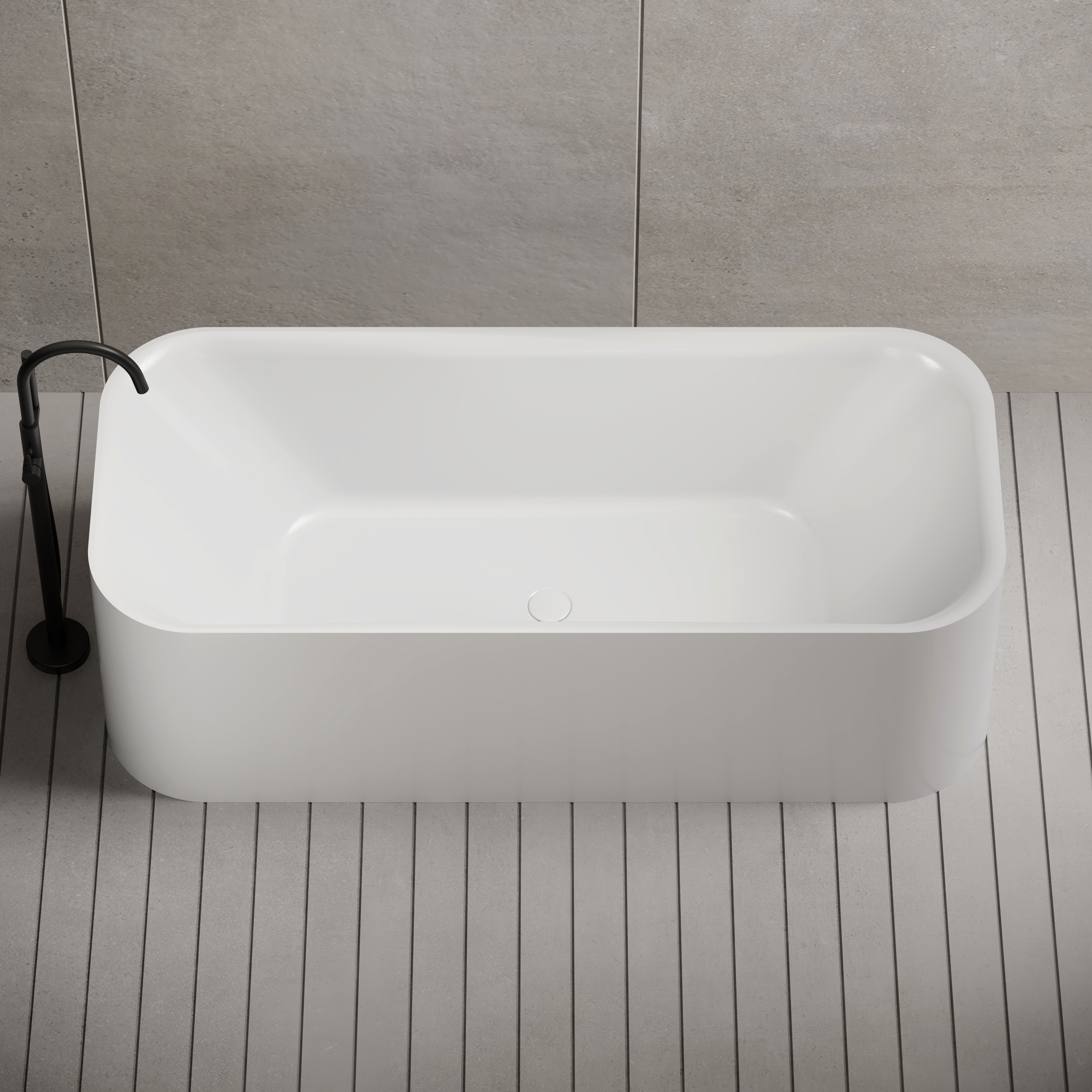 55.1 Inch MonBlari Arcrylic Freestanding Bathtub XA-062MW-FrontTop
