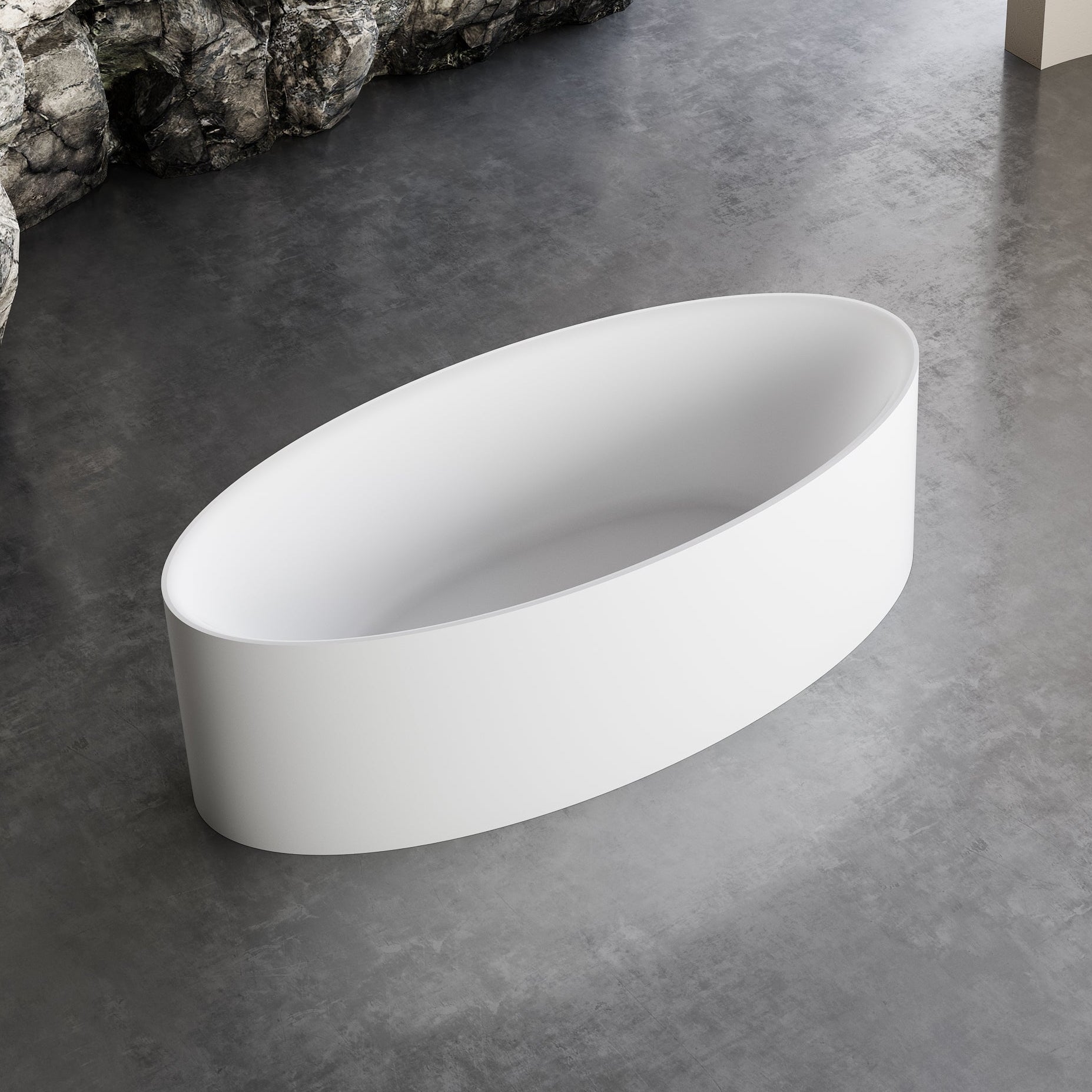 67 Inch MonBlari Acrylic Freestanding Bathtub-LeftSideTop