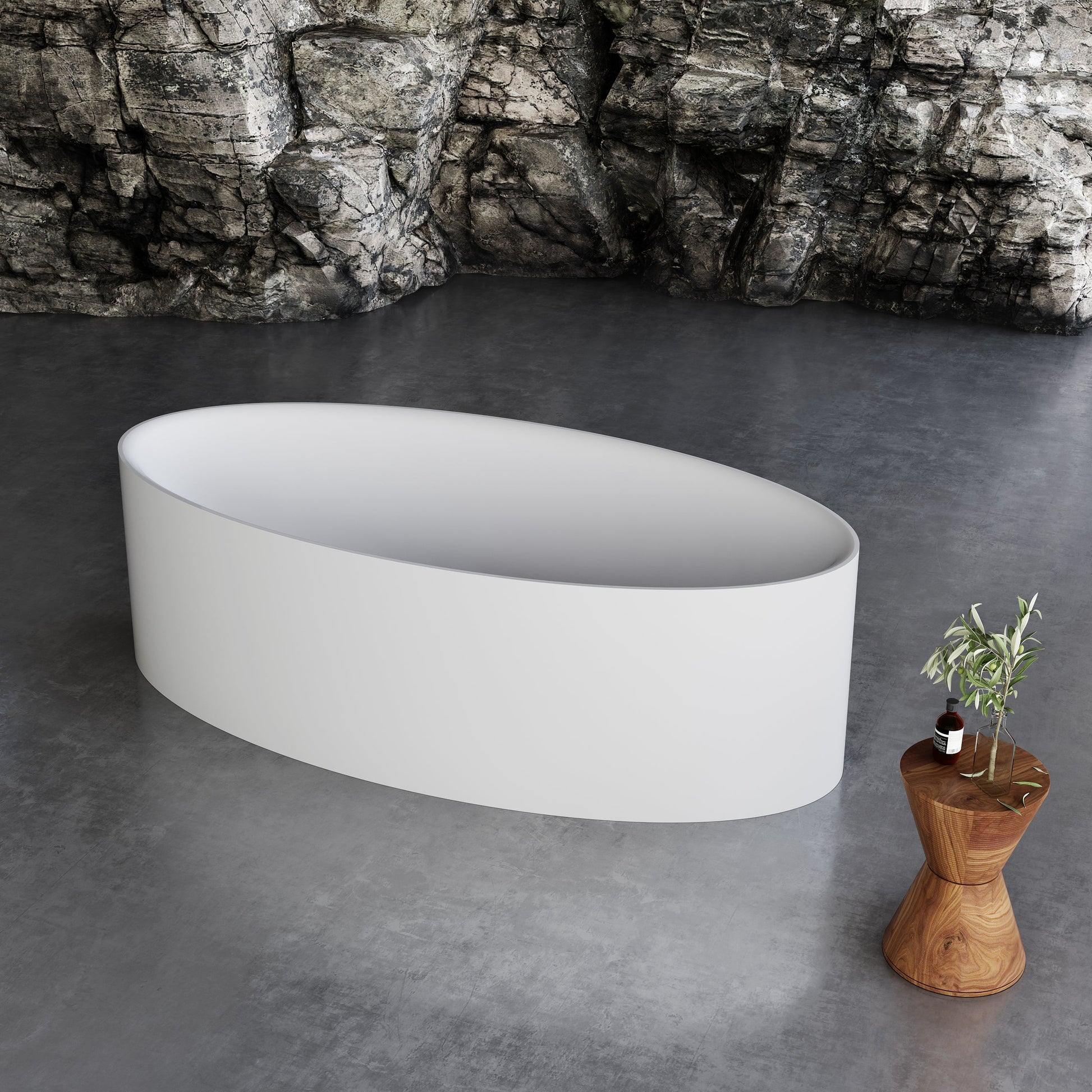 67 Inch MonBlari Acrylic Freestanding Bathtub-SideView