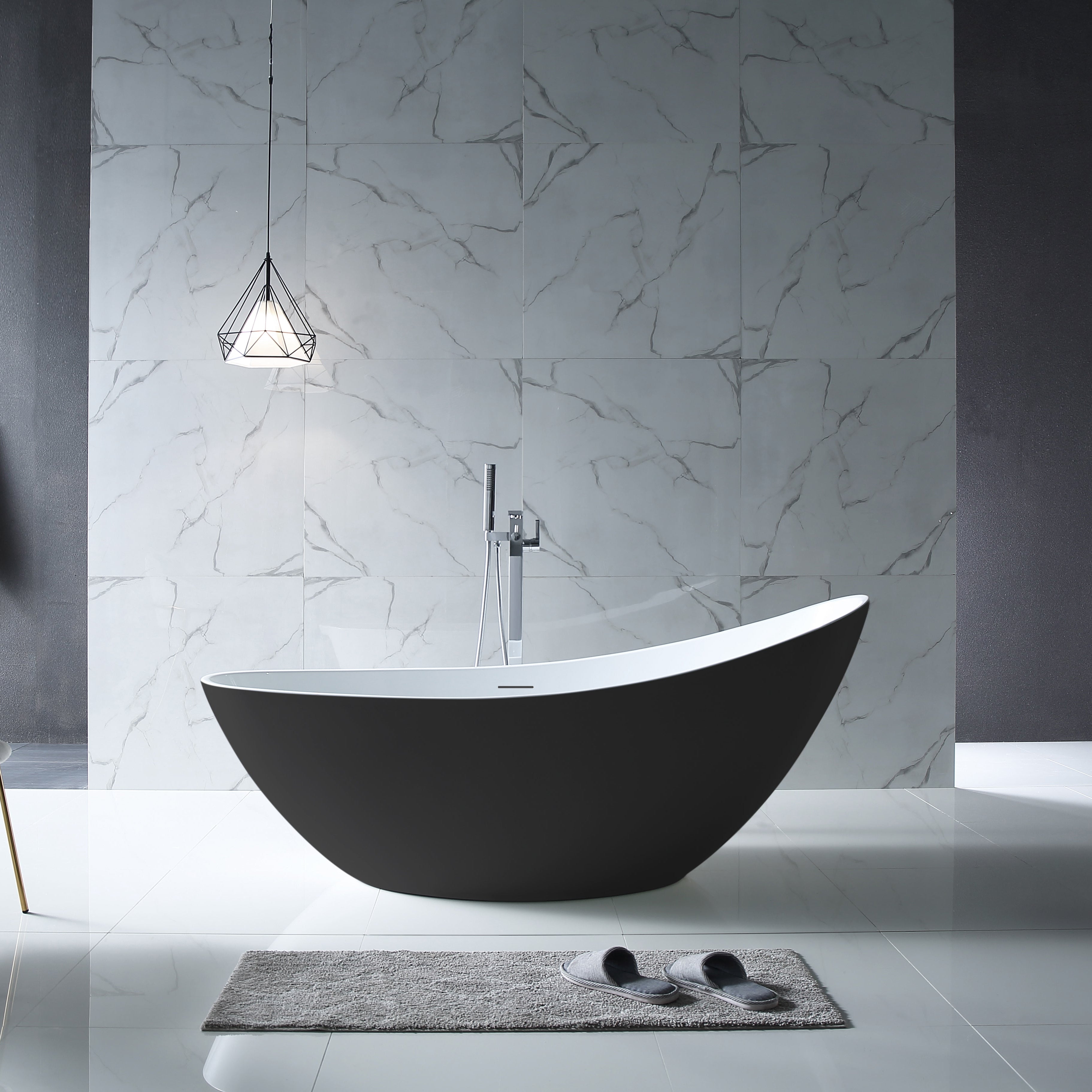 63 Inch MonBlari Acrylic Freestanding Bathtub XA-118-GW-FrontViewB