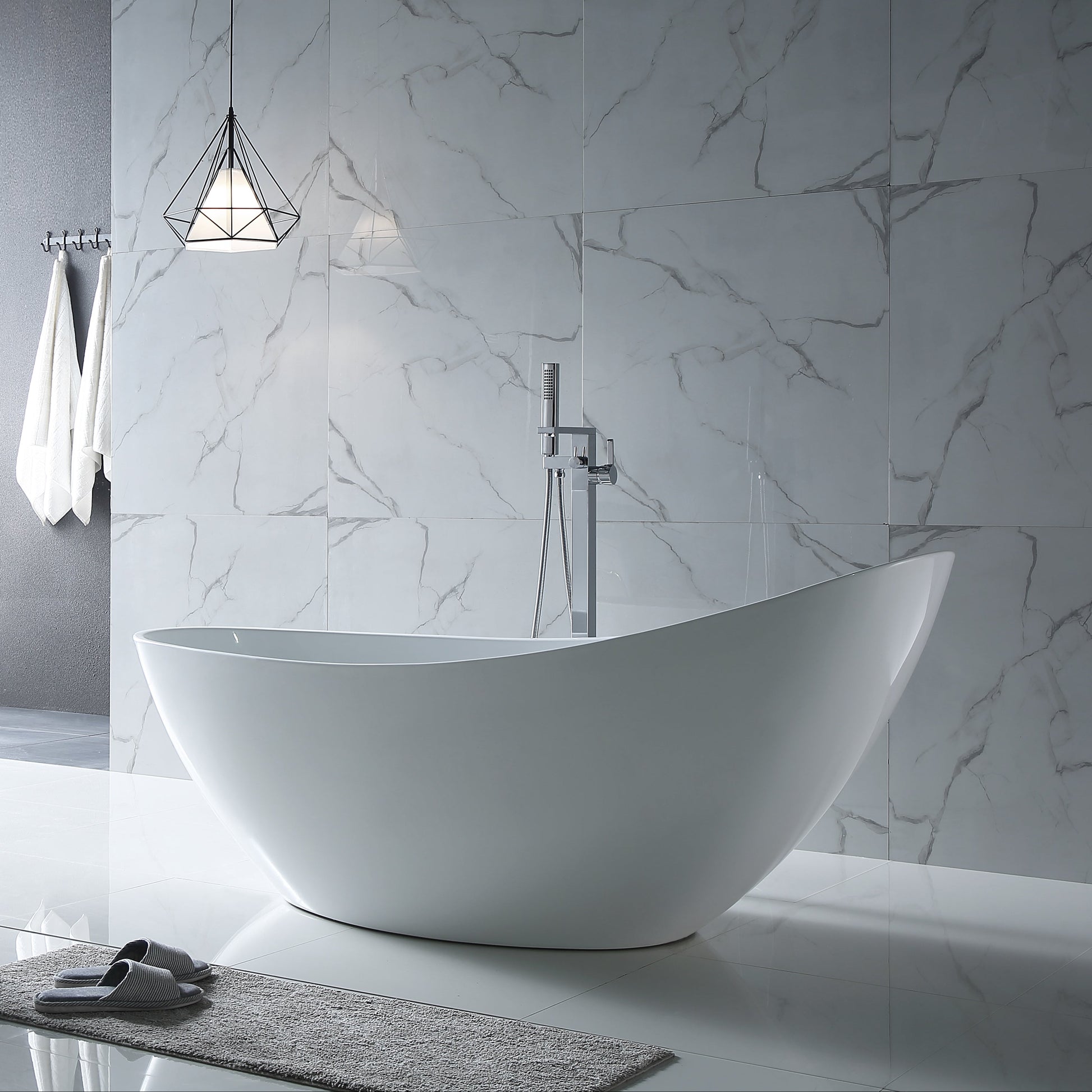 72 Inch MonBlari Acrylic Freestanding BathtubXA118GW-Side View