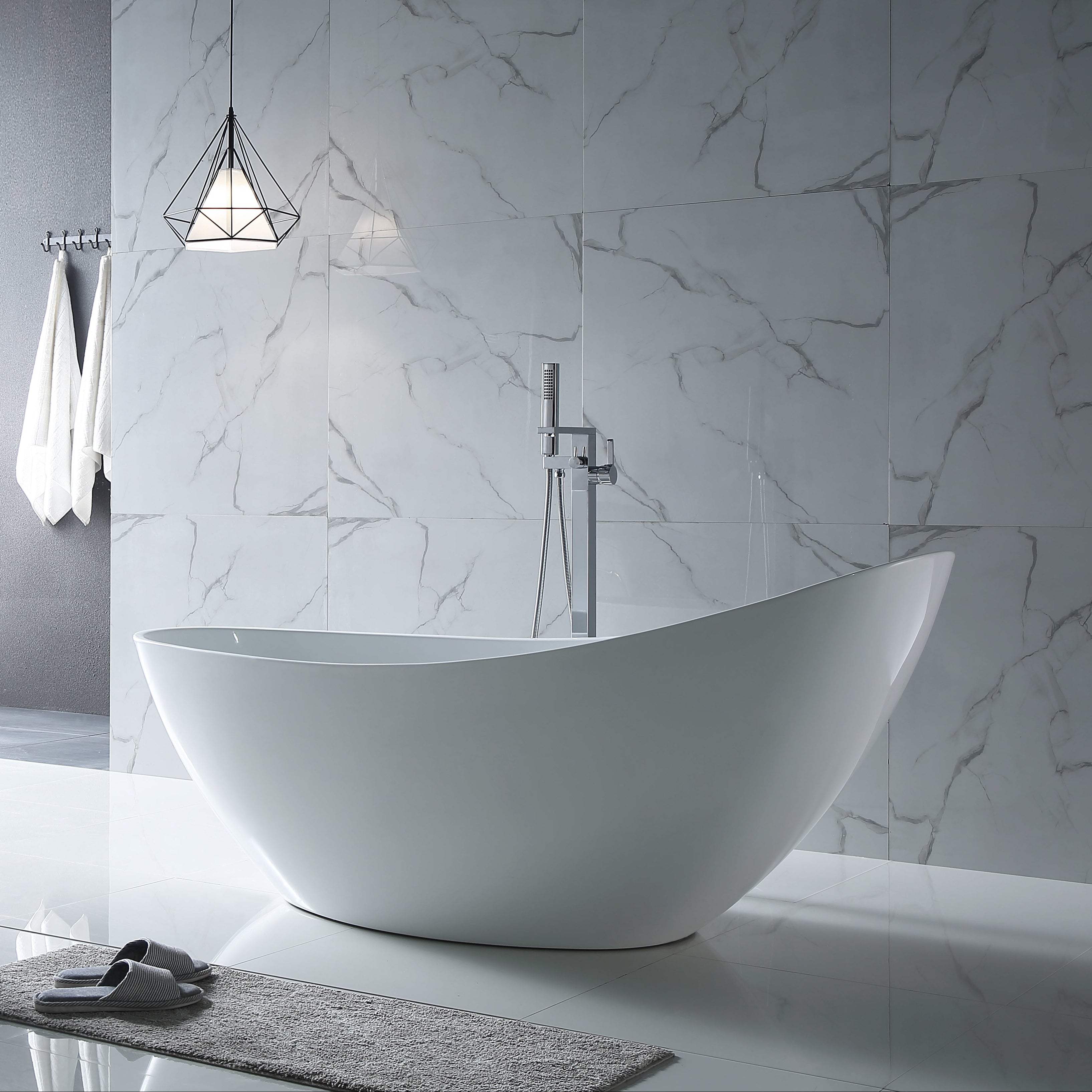 72 Inch MonBlari Acrylic Freestanding BathtubXA118GW-Side View