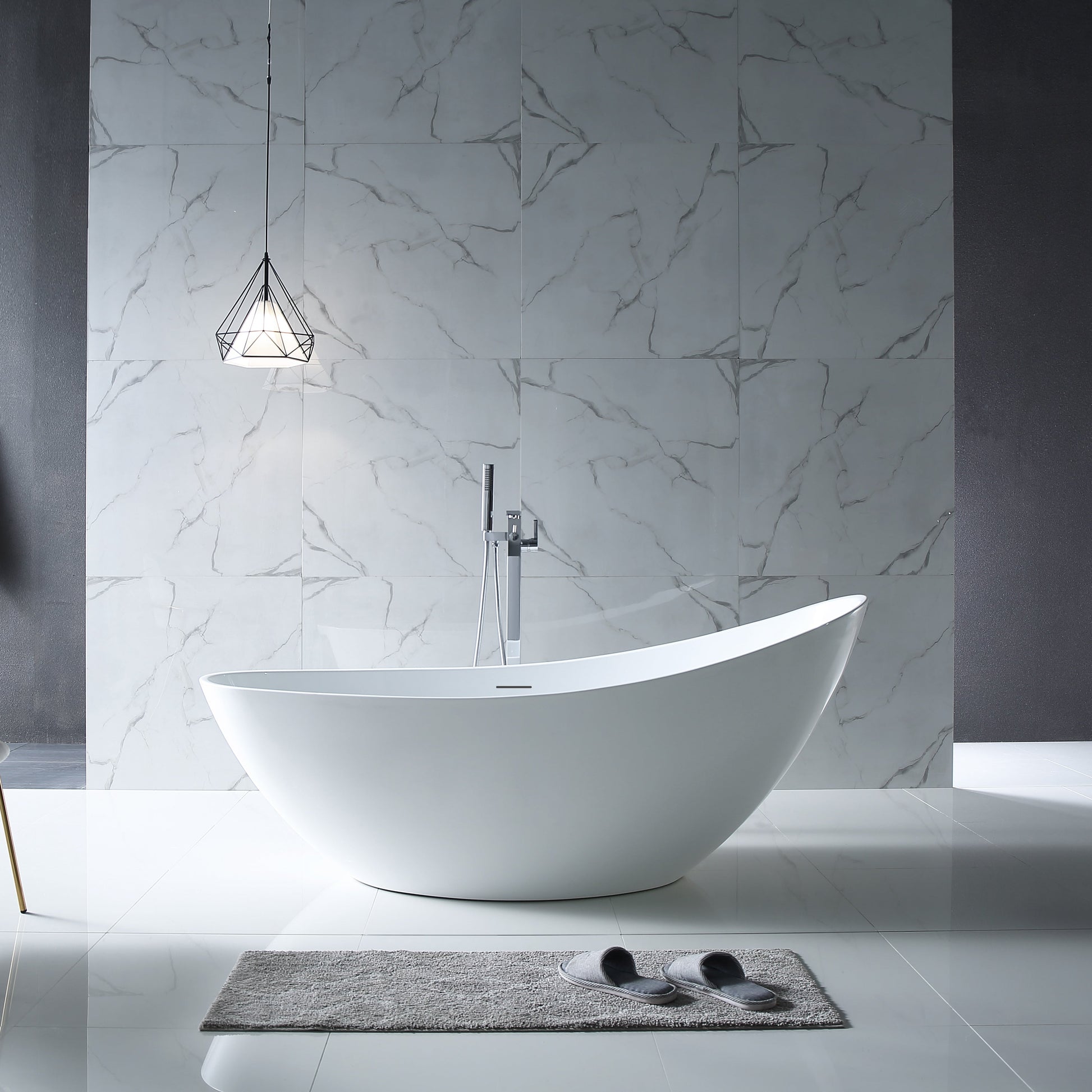 63 Inch MonBlari Acrylic Freestanding Bathtub XA-118-GW-FrontViewW