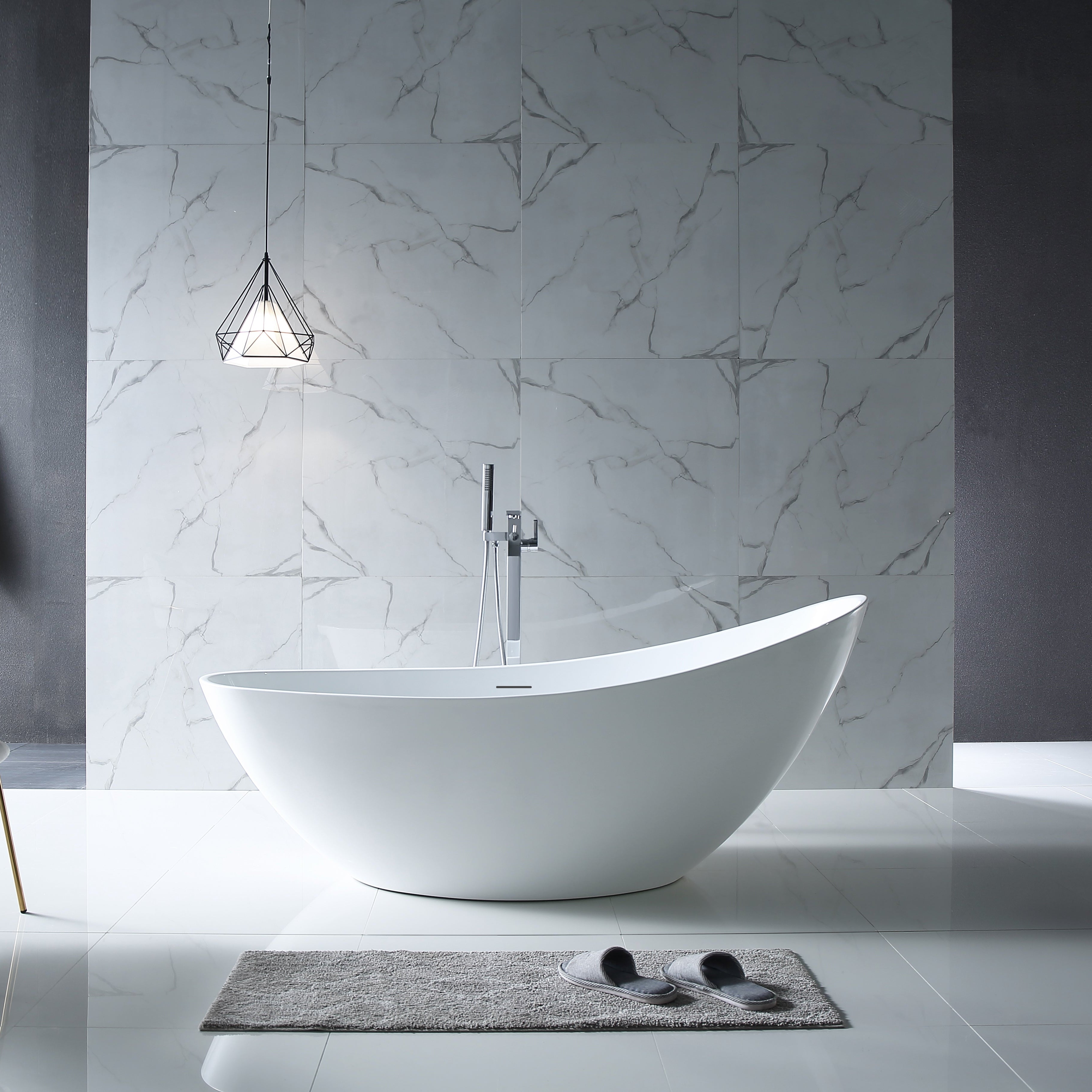 63 Inch MonBlari Acrylic Freestanding Bathtub XA-118-GW-FrontViewW