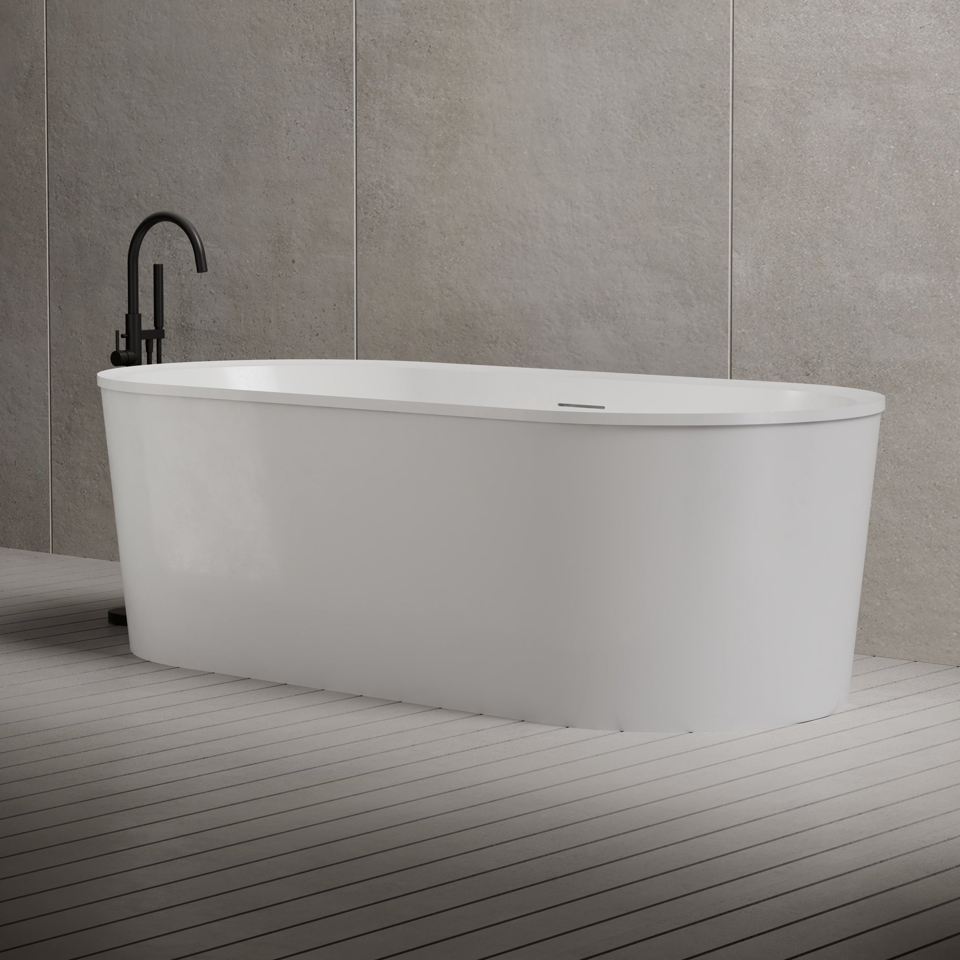 MonBlari Acrylic Freestanding Bathtub XA-201-GW XA201GW-SideView