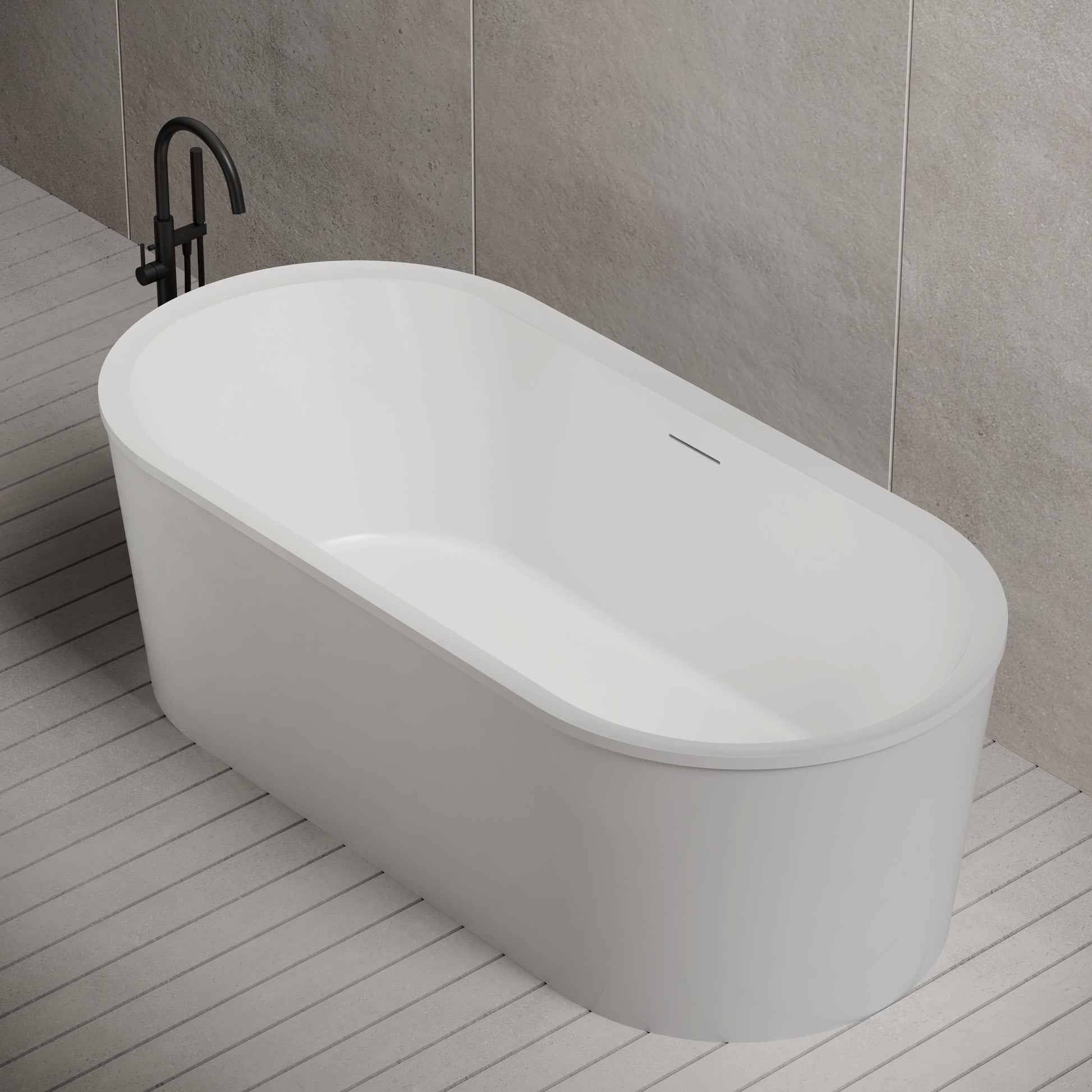 MonBlari Acrylic Freestanding Bathtub XA-201-GW XA201GW-SideTopView