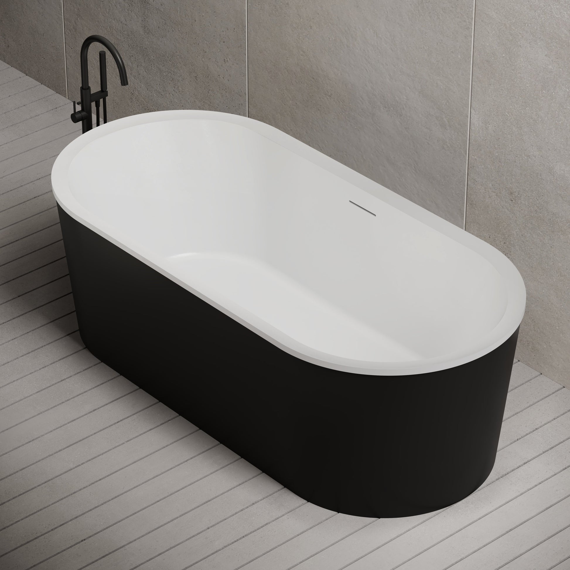 MonBlari Acrylic Freestanding Bathtub XA-201-GW XA201GW-SideView