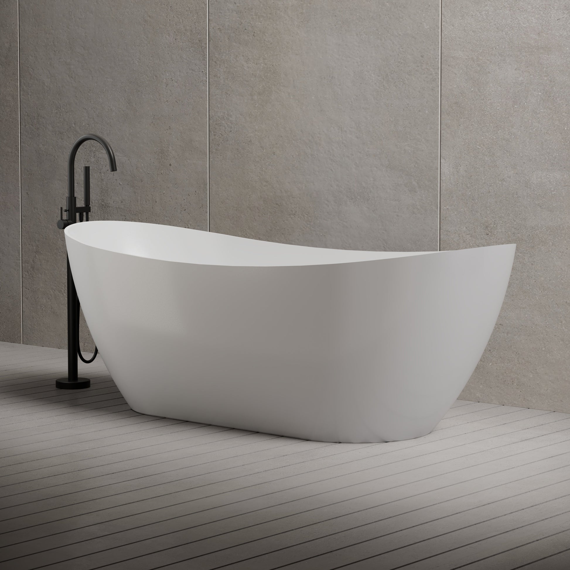 67 Inch MonBlari Acrylic Freestanding Bathtub XA-216-SideView