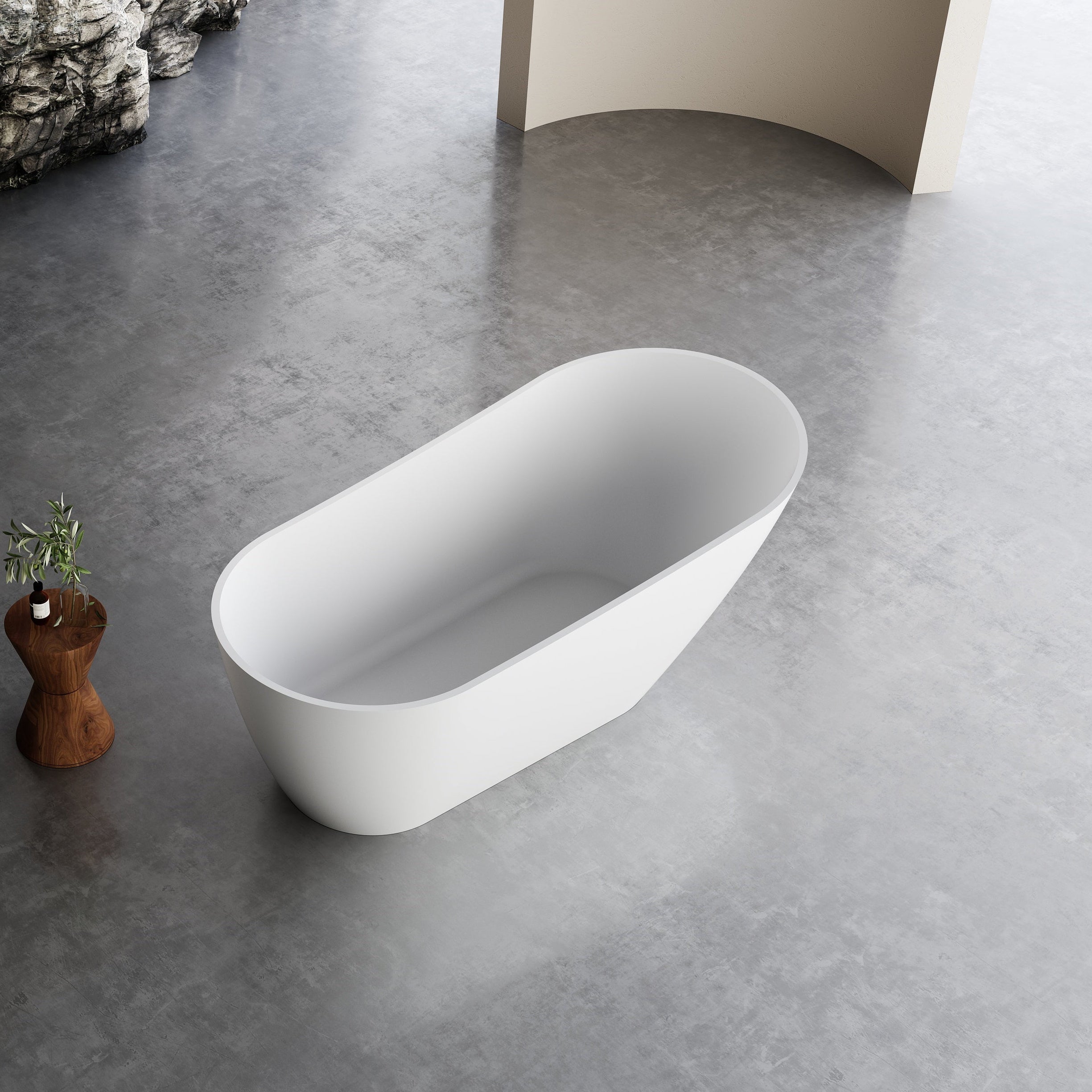 67 Inch MonBlari Acrylic Freestanding BathtubXA217GW-Left Top View