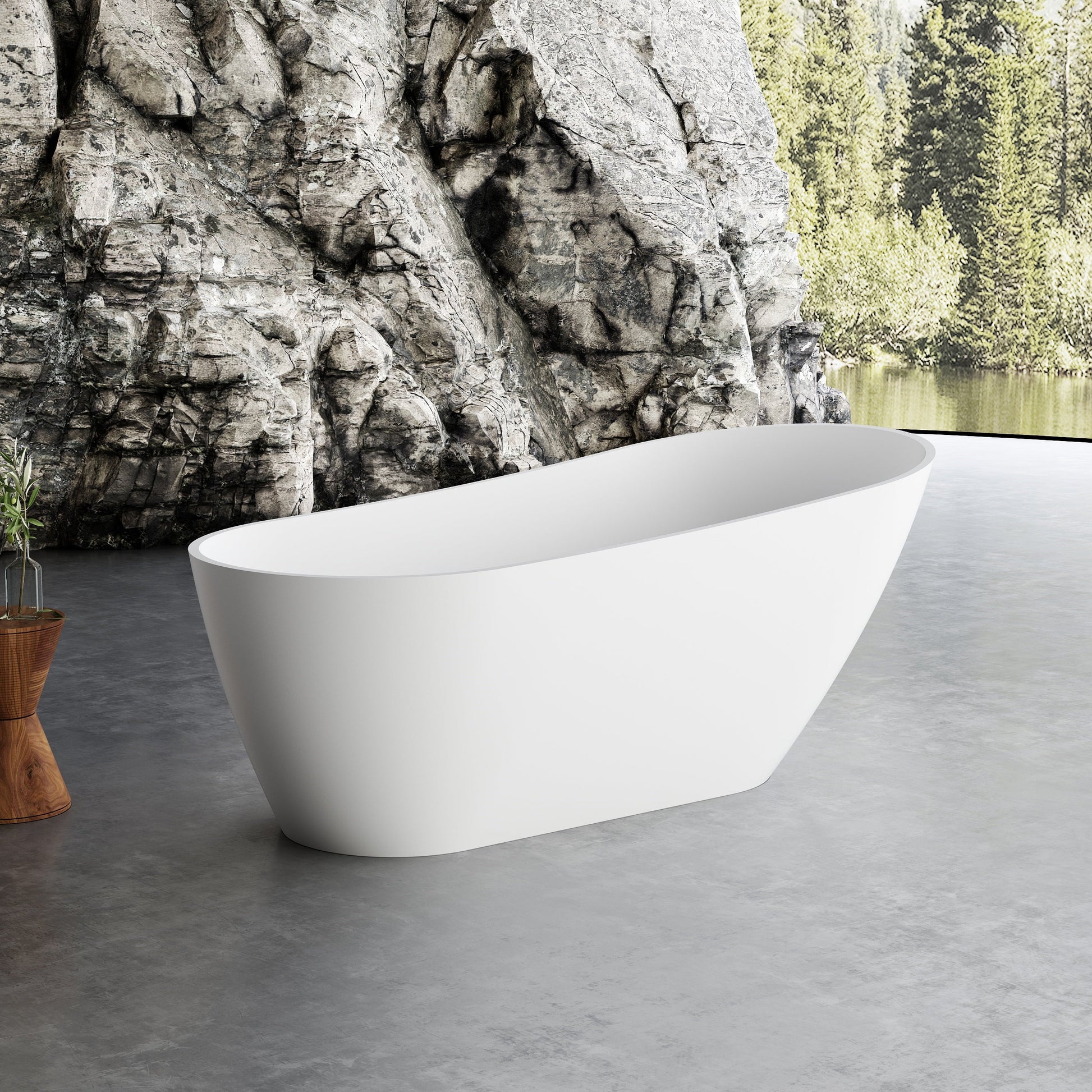 67 Inch MonBlari Acrylic Freestanding BathtubXA217GW-Left View