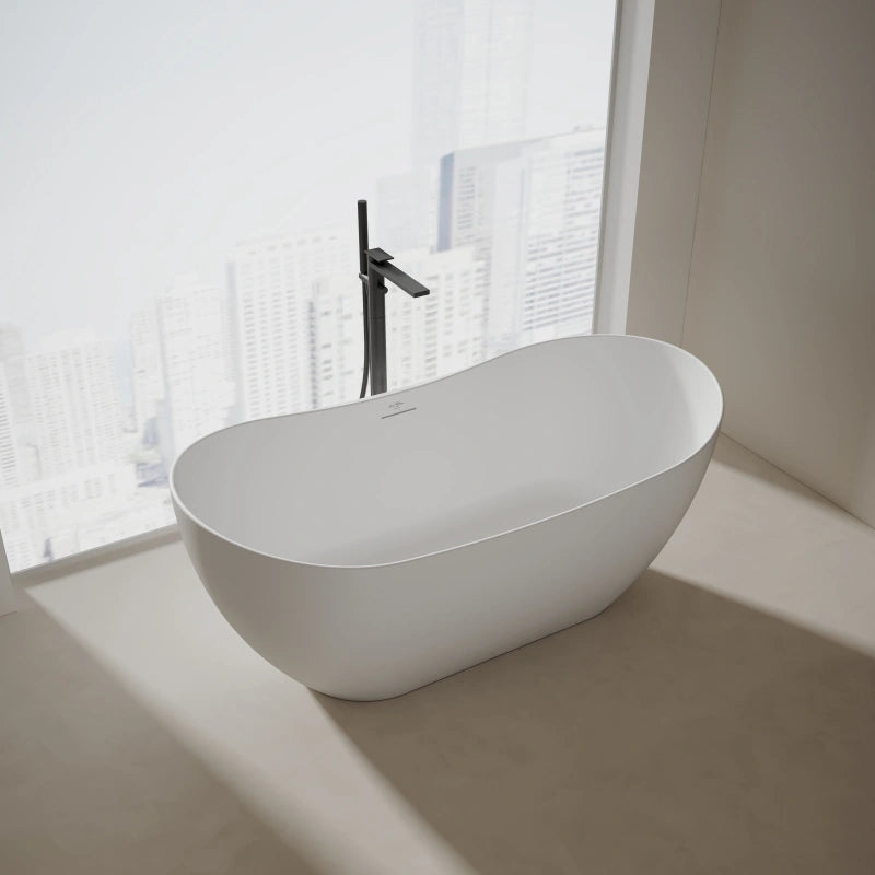 Monblari 59.1" Solid Surface tubs Surface Soaking bathtubs