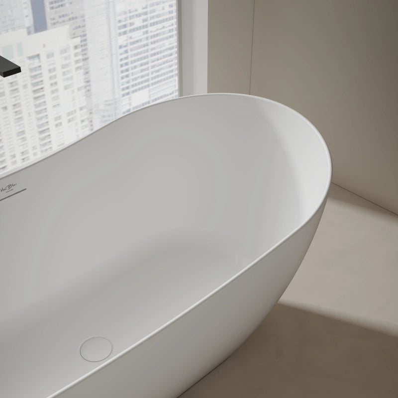 Monblari 59.1" Solid Surface tubs Surface Soaking bathtubs