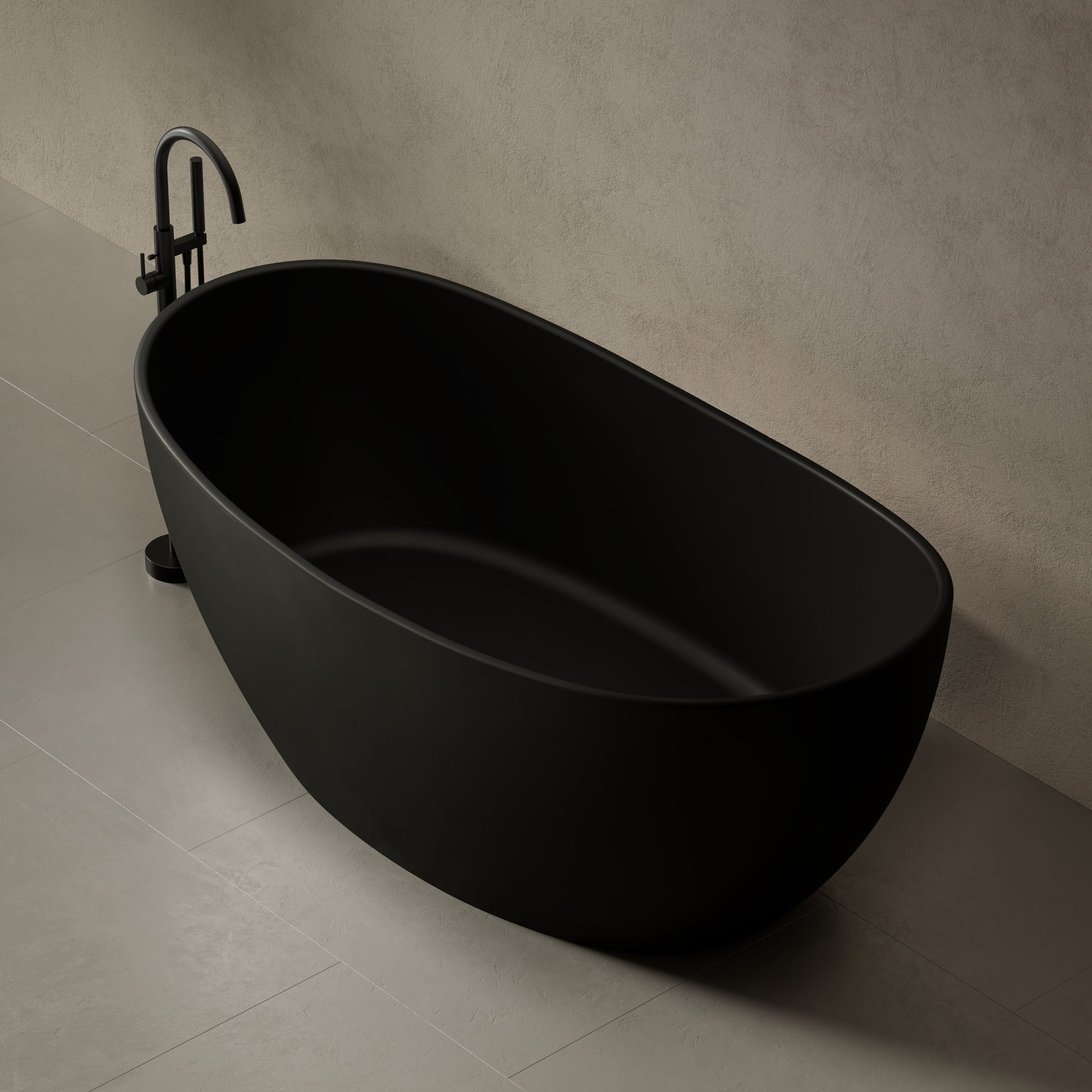 64.2 Inch MonBlari Solid Surface Freestanding Bathtub XA-8801-SideTop