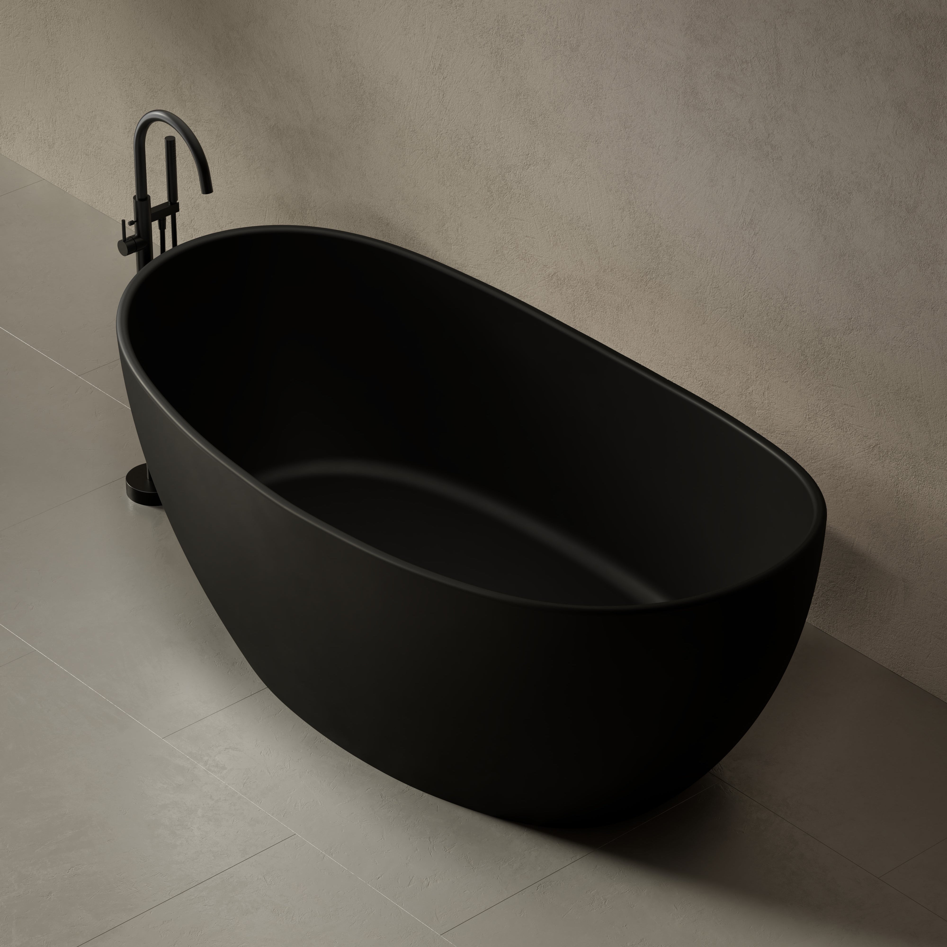64.2 Inch MonBlari Solid Surface Freestanding Bathtub XA-8801-SideTop