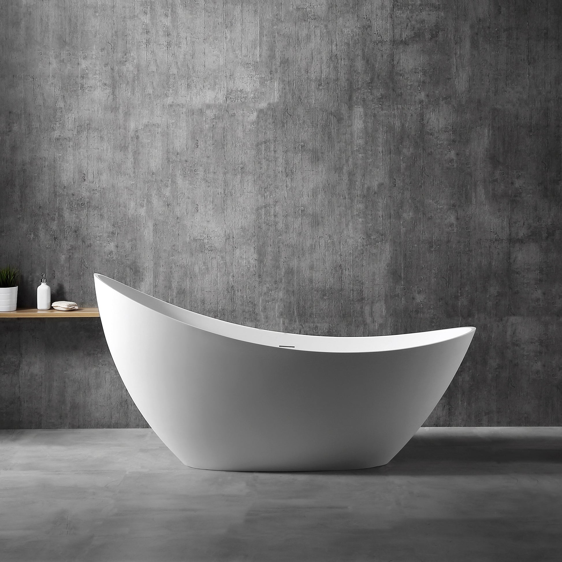 73 Inch MonBlari Solid Surface Freestanding Bathtub XA-8816-MW XA8816MW-FrontView