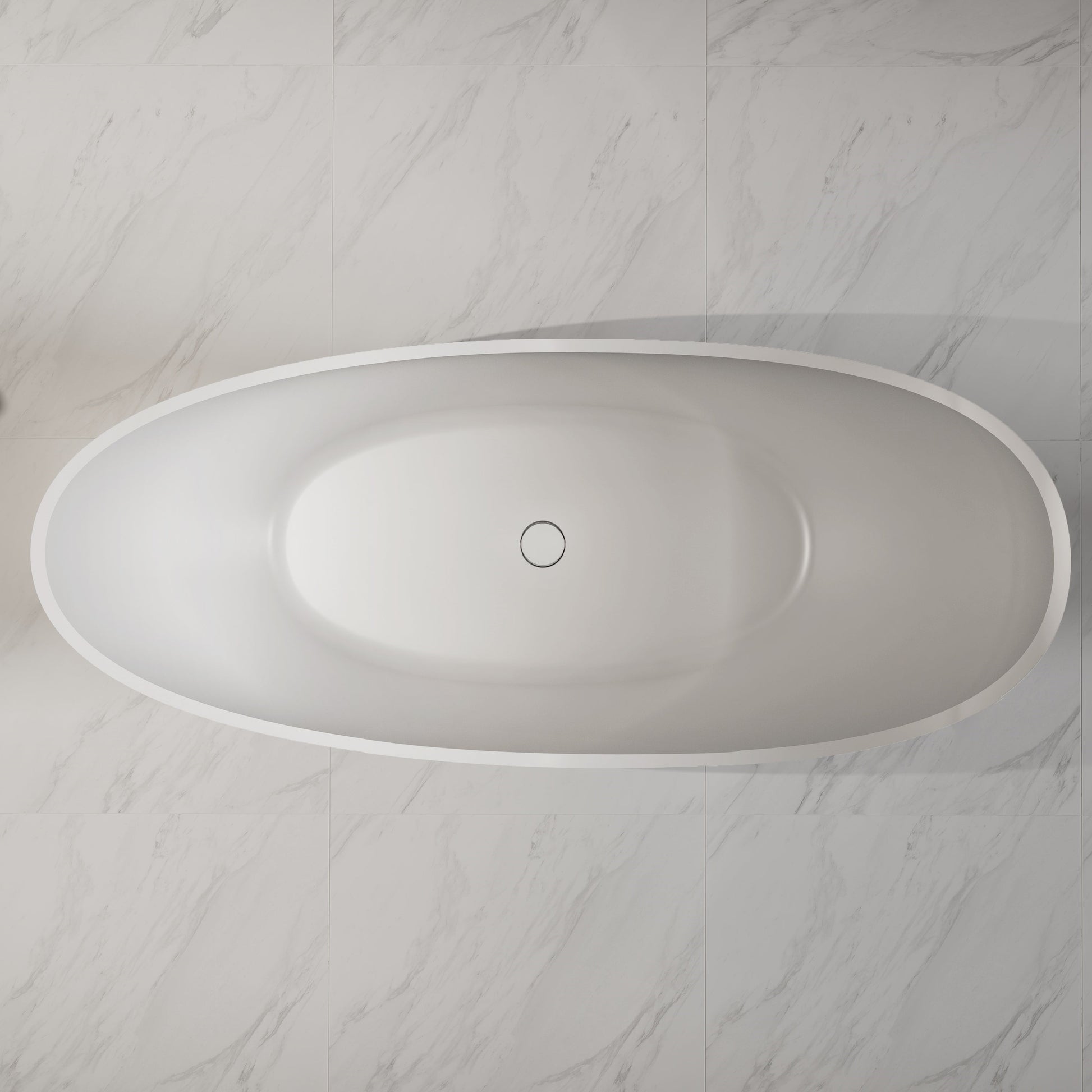 73 Inch MonBlari Solid Surface Freestanding Bathtub XA-8816-MW XA8816MW-TopView