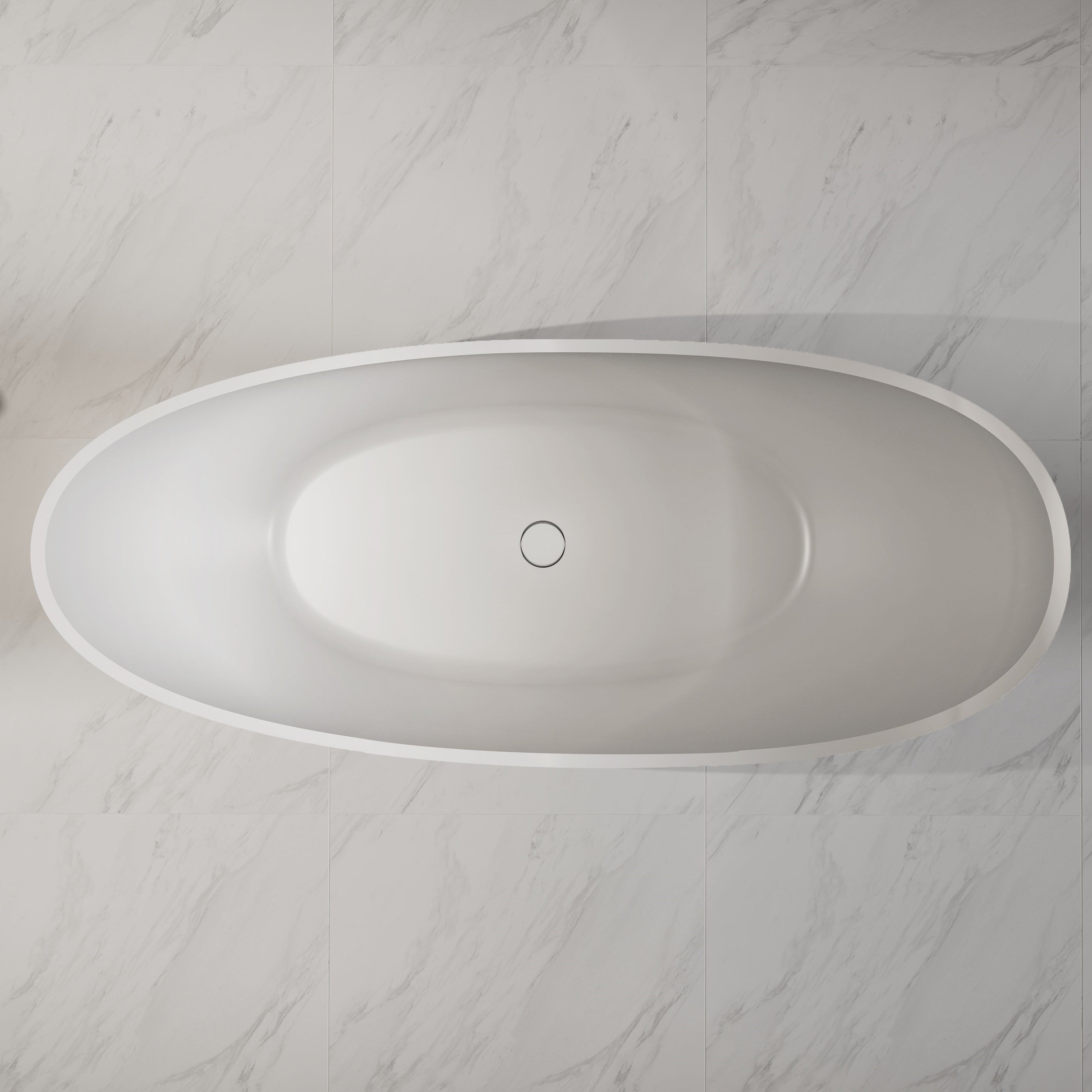 73 Inch MonBlari Solid Surface Freestanding Bathtub XA-8816-MW XA8816MW-TopView