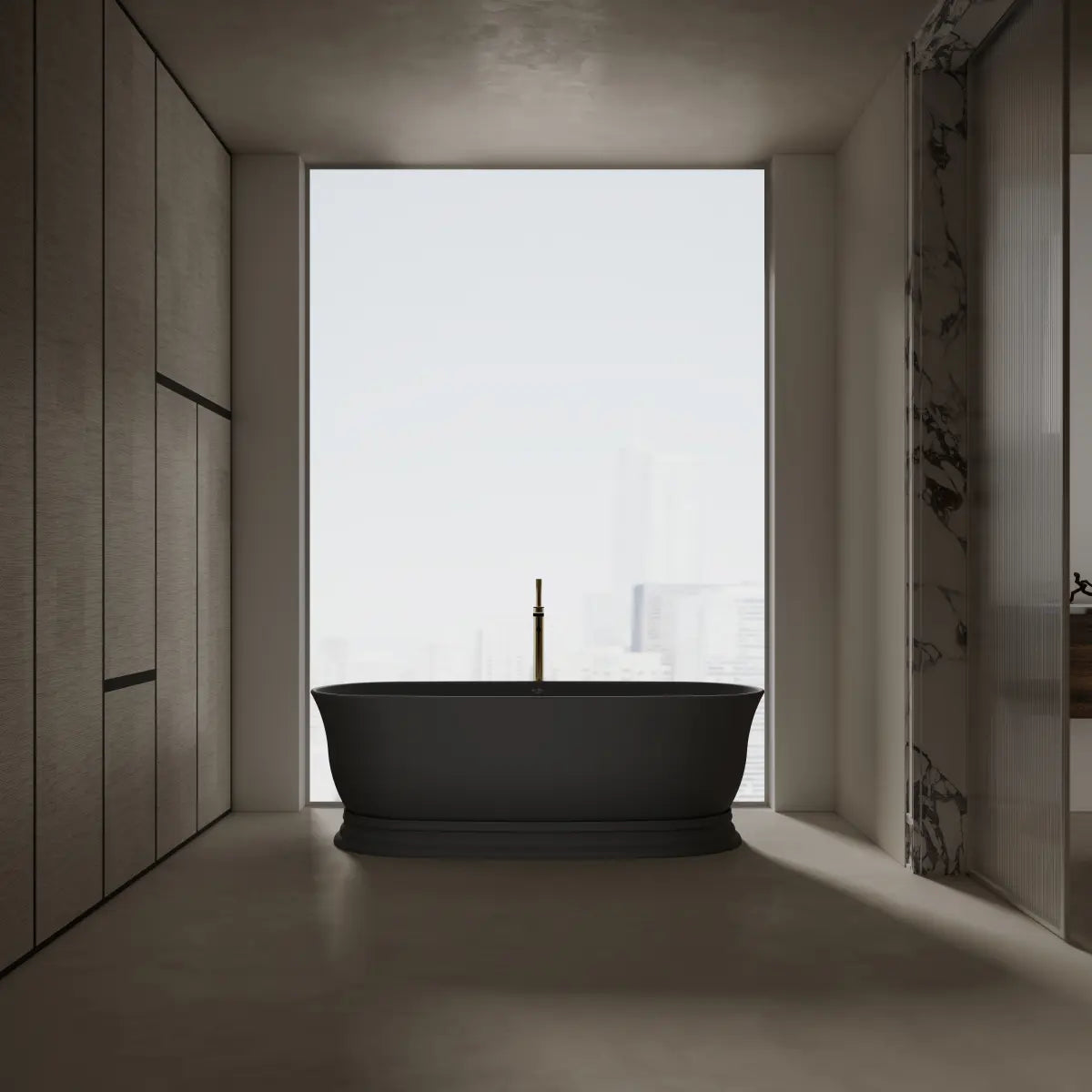 70.87" Artificial Solid Surface Bathtub Modern Bathroom Bathtub