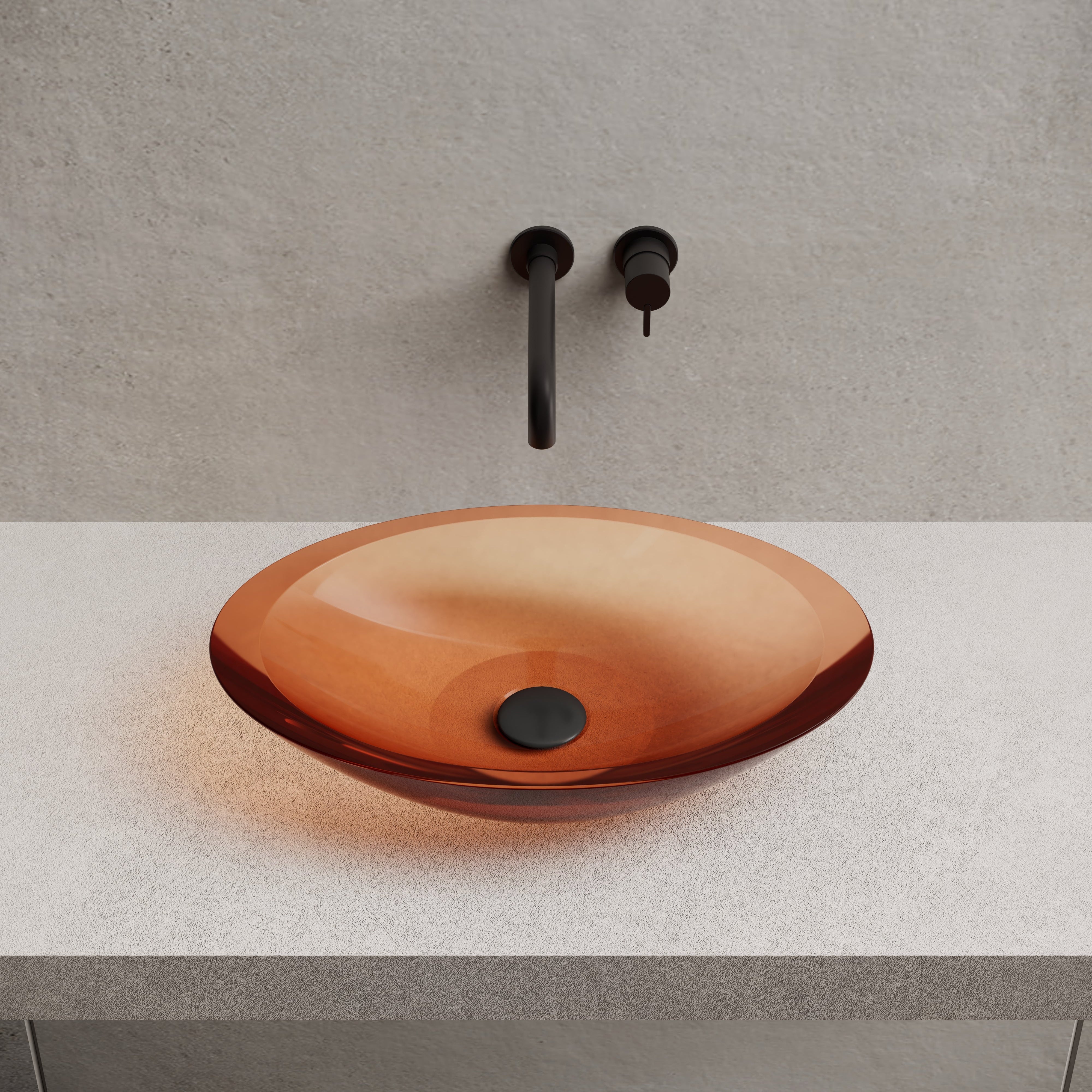 23.6 Inch MonBlari Resin Vessel Bowl Sink Bathroom Sink XA-A23T-FrontTop