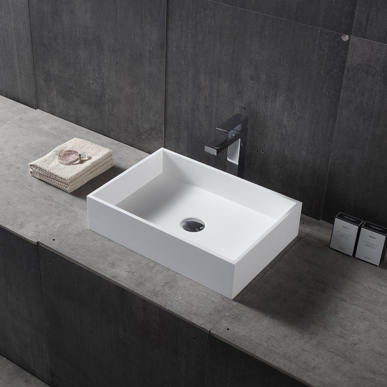 20 Inch MonBlari Solid Surface Vessel Bowl Sink Bathroom Sink-XA-A32A-MW