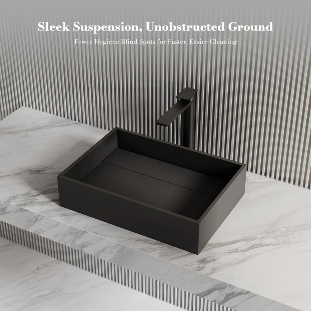 20 Inch MonBlari Rectangular Solid Surface Vessel Bowl Sink for Vanity