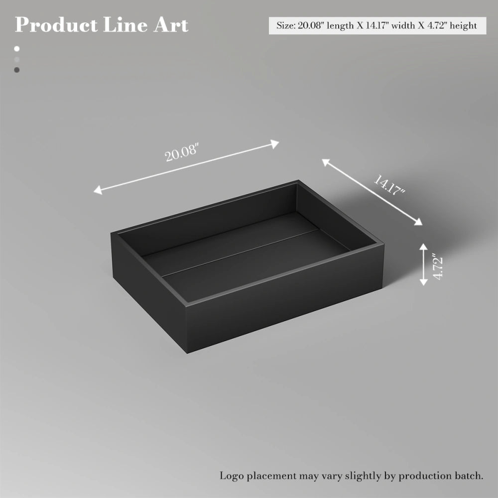 20 Inch MonBlari Rectangular Solid Surface Vessel Bowl Sink for Vanity