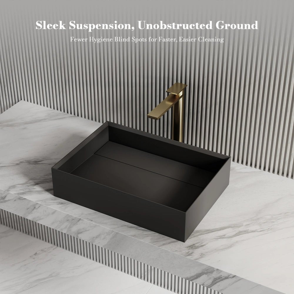 20 Inch MonBlari Rectangular Solid Surface Vessel Sink