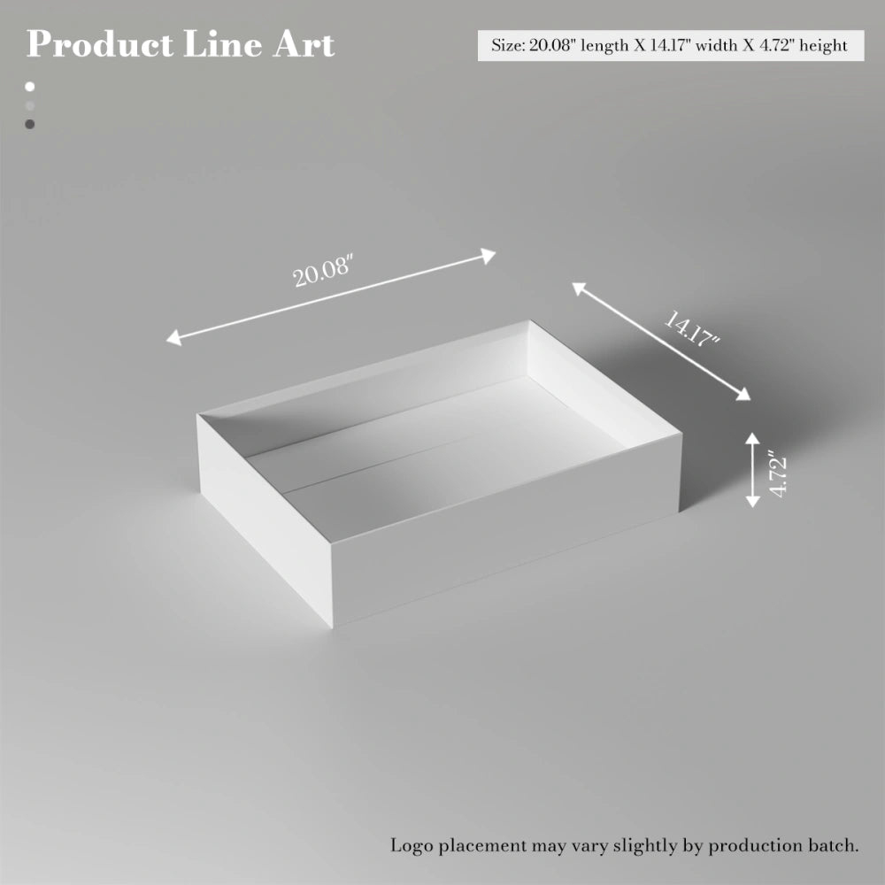 20 Inch MonBlari Rectangular Solid Surface Vessel Sink