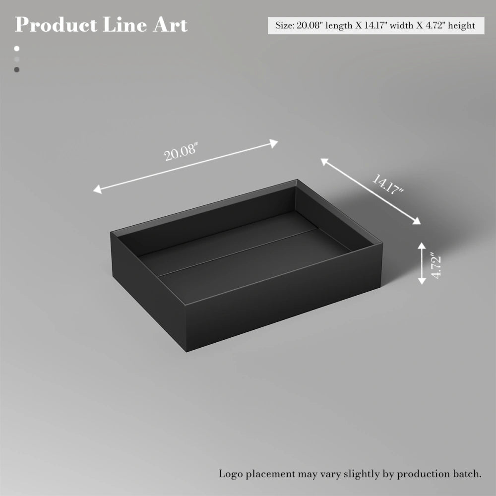20 Inch MonBlari Rectangular Solid Surface Vessel Sink