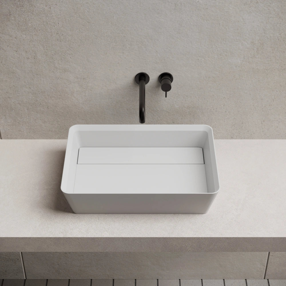 19.7-23.6 Inch MonBlari Rectangular Solid Surface Bathroom Sink