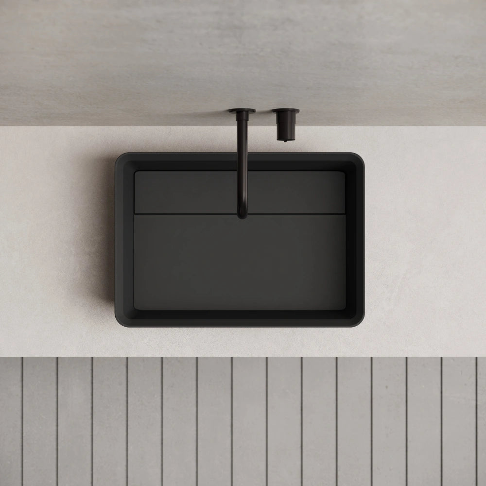 19.7-23.6 Inch MonBlari Rectangular Solid Surface Bathroom Sink