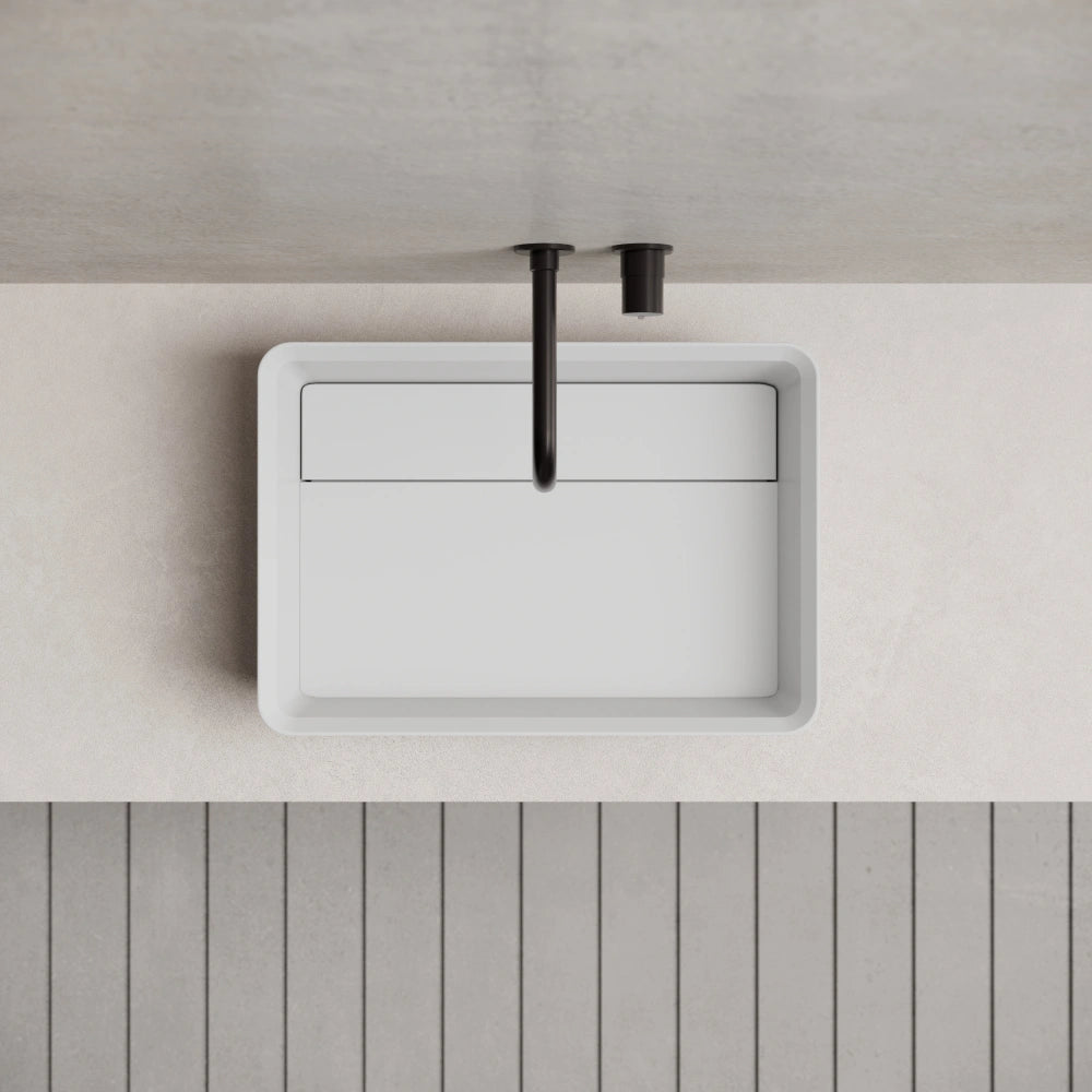 19.7-23.6 Inch MonBlari Rectangular Solid Surface Bathroom Sink