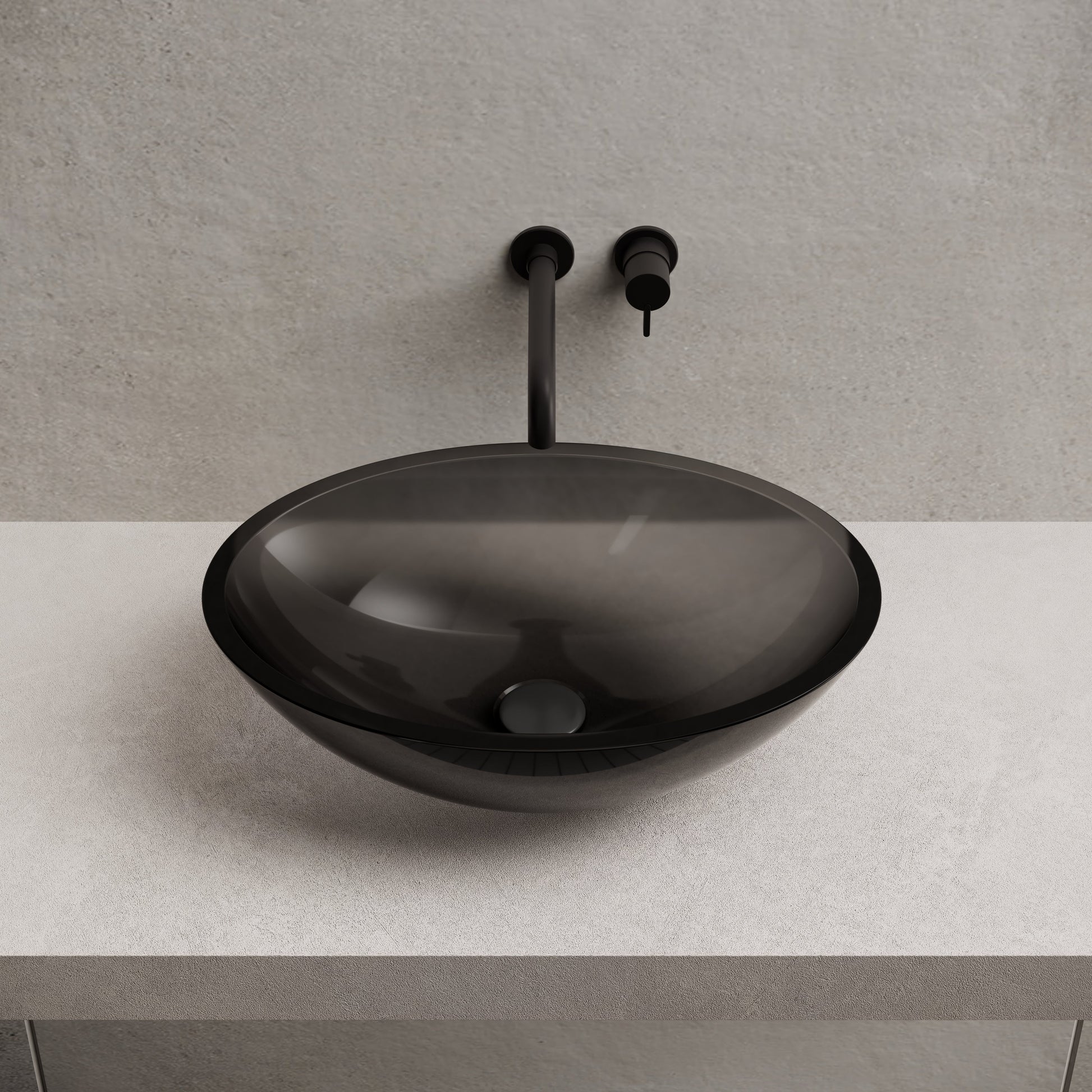 19.7 Inch MonBlari Resin Vessel Bowl Sink Bathroom Sink XA-A62T-FrontTop